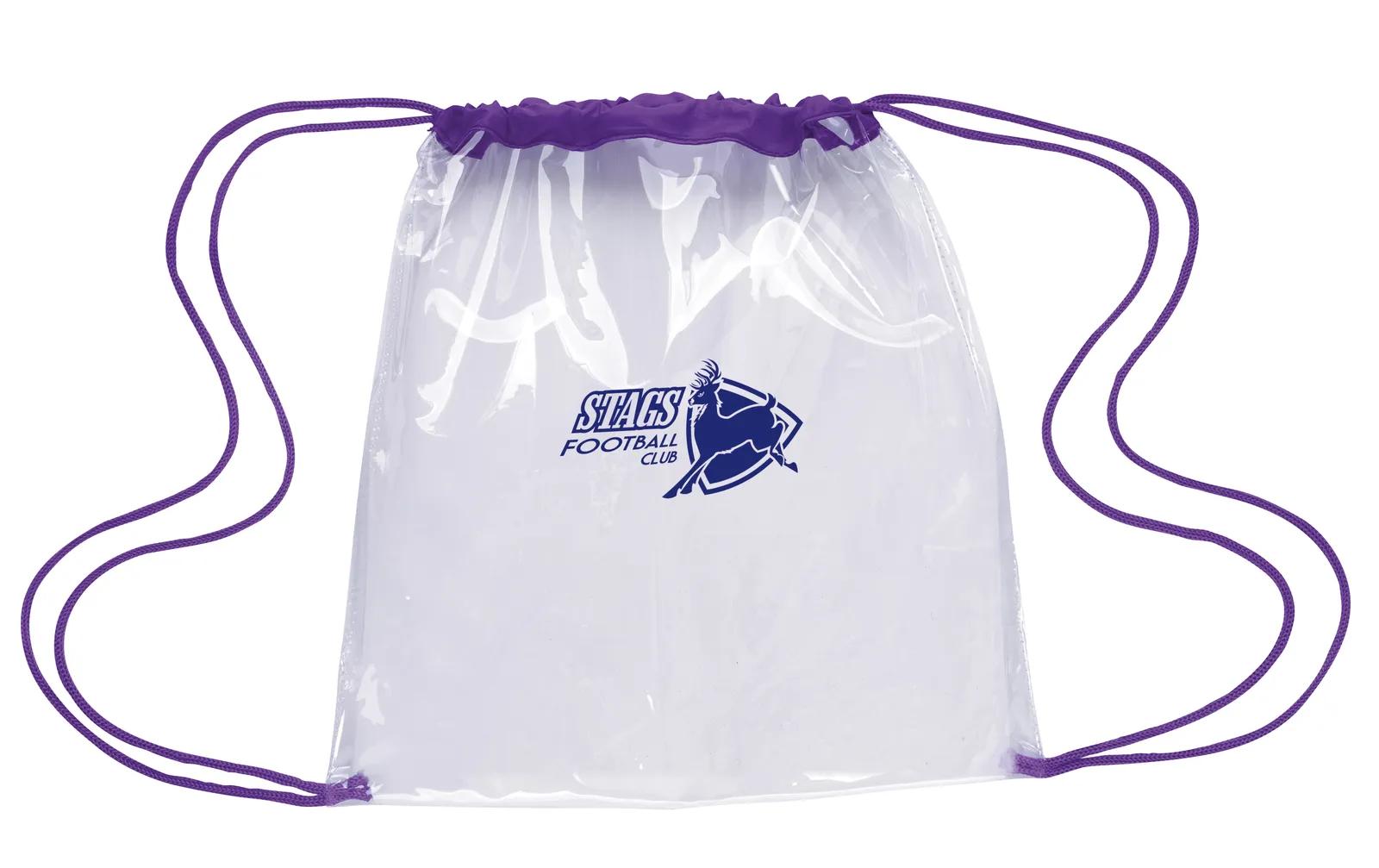 Clear Game Drawstring Backpack NFL Policy Compliant - 12 x 12 in - product view 4