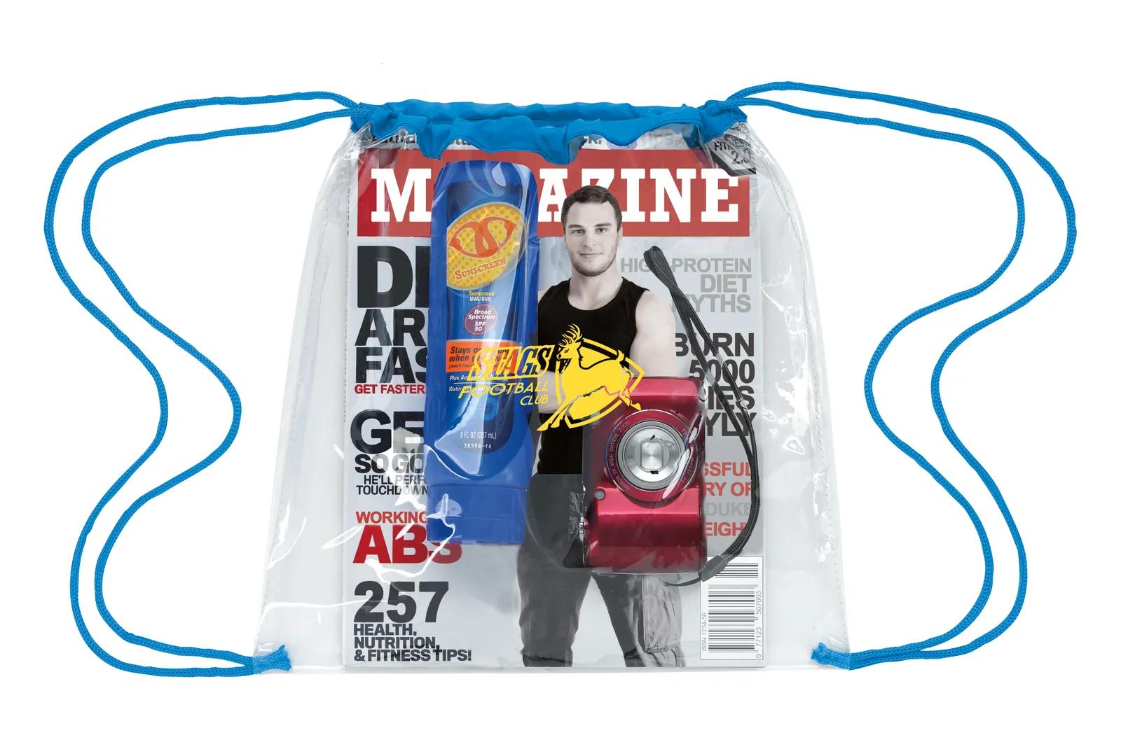 Clear Game Drawstring Backpack NFL Policy Compliant - 12 x 12 in - product view 5