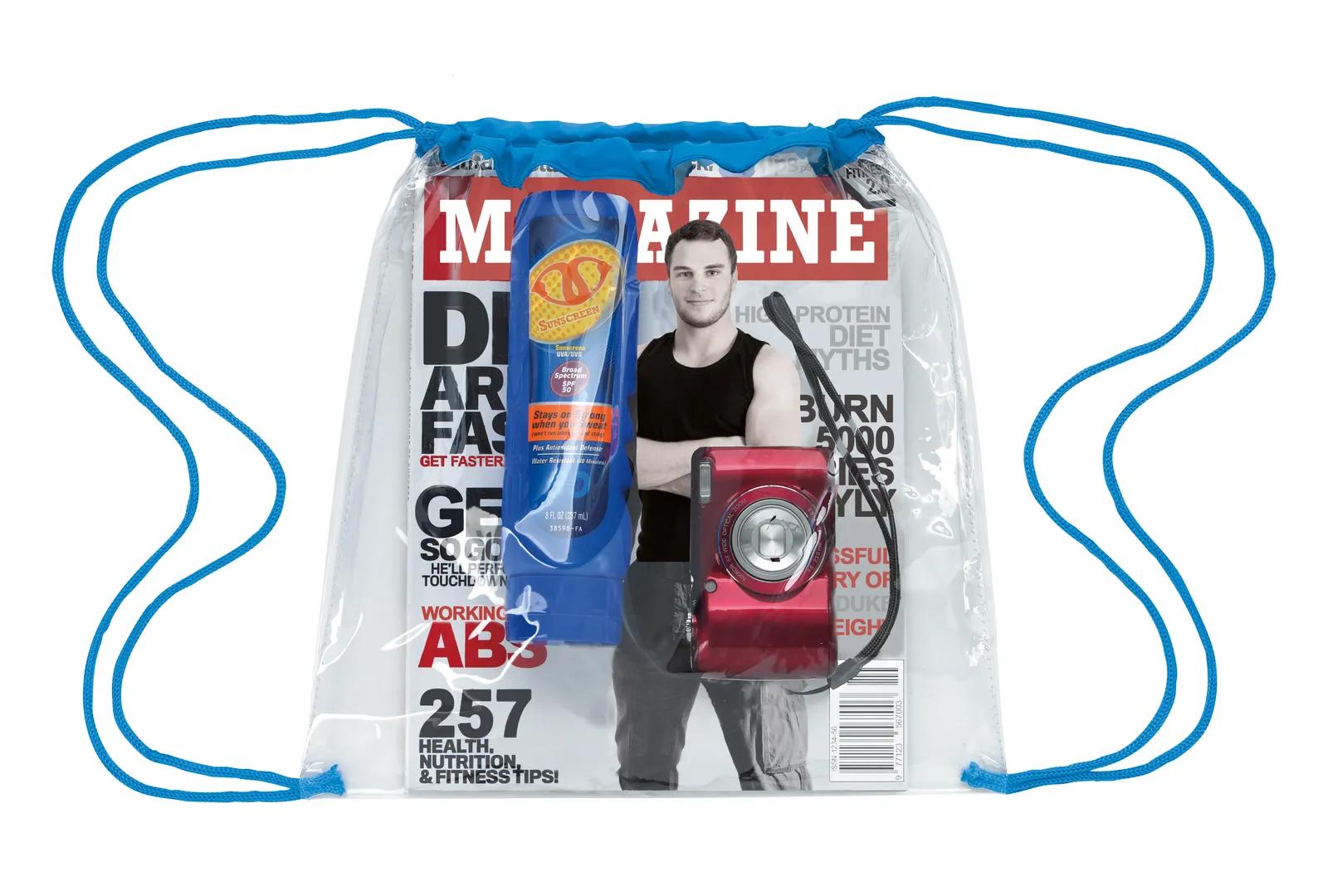 Clear Game Drawstring Backpack NFL Policy Compliant - 12 x 12 in - product view 11