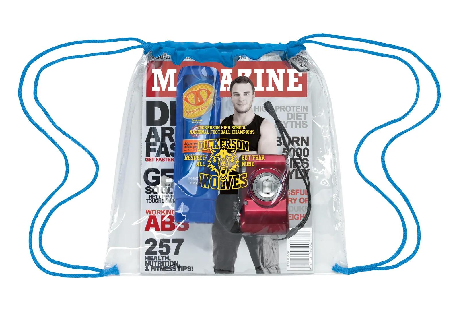 Clear Game Drawstring Backpack NFL Policy Compliant - 12 x 12 in - product view 20