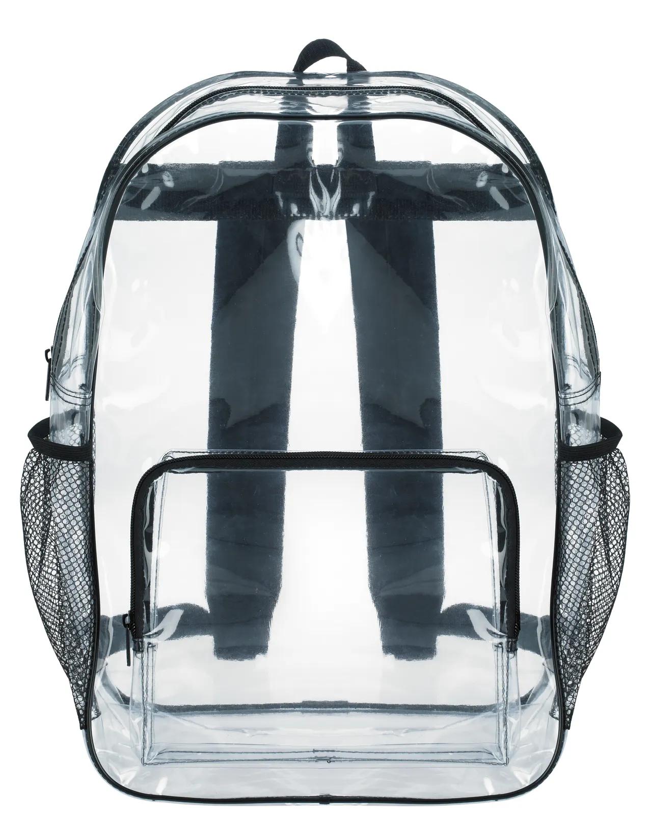 Clear Backpack Front Zippered Pocket Mesh Sides - 16 x 13 x 6 in - product view 4