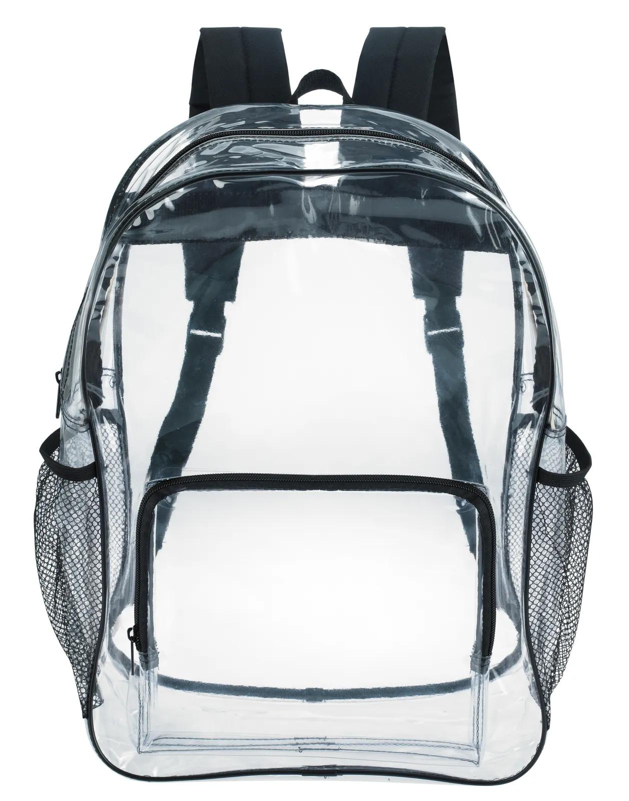 Clear Backpack Front Zippered Pocket Mesh Sides - 16 x 13 x 6 in - product view 5