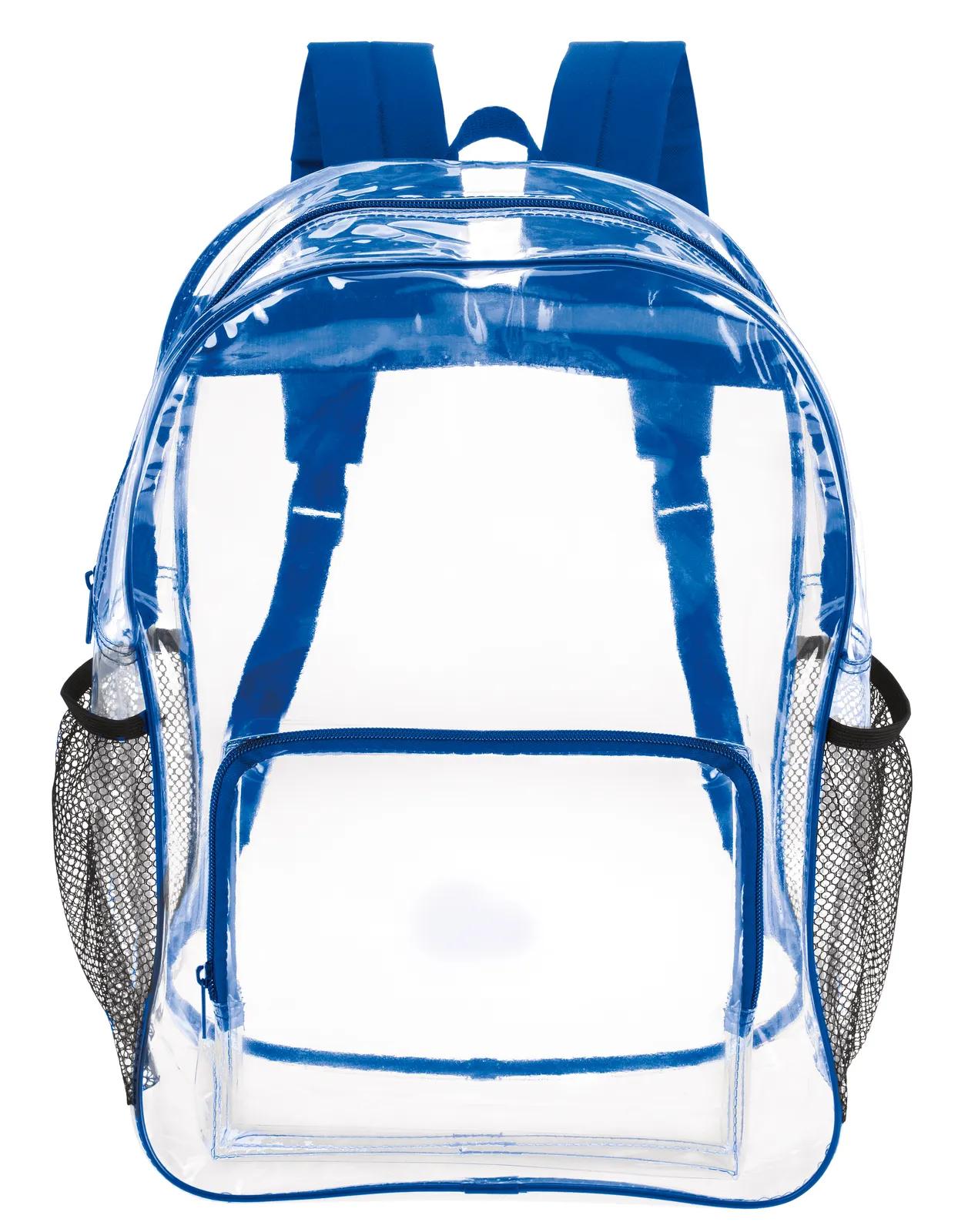 Clear Backpack Front Zippered Pocket Mesh Sides - 16 x 13 x 6 in - product view 7