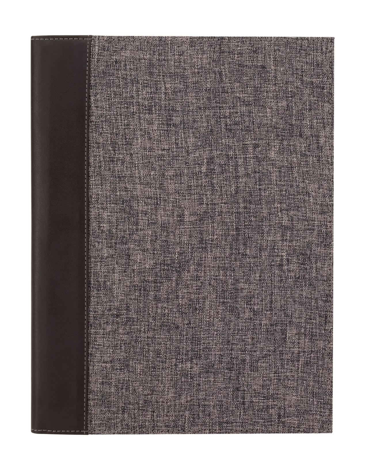Composition Padfolio Heather Gray PU Spine Elastic Pen Loop - 12.25 x 9.5 in - product view 2