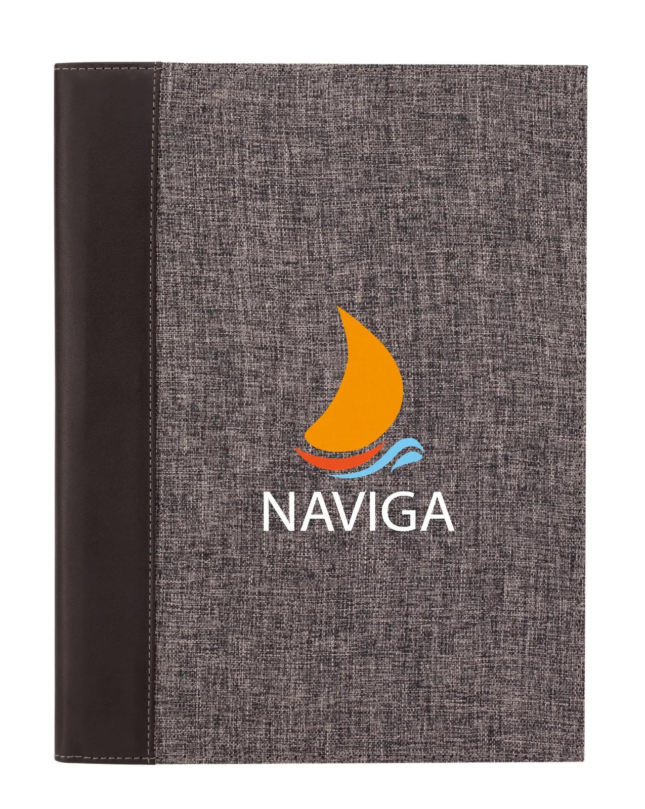 Composition Padfolio Heather Gray PU Spine Elastic Pen Loop - 12.25 x 9.5 in - product view 4