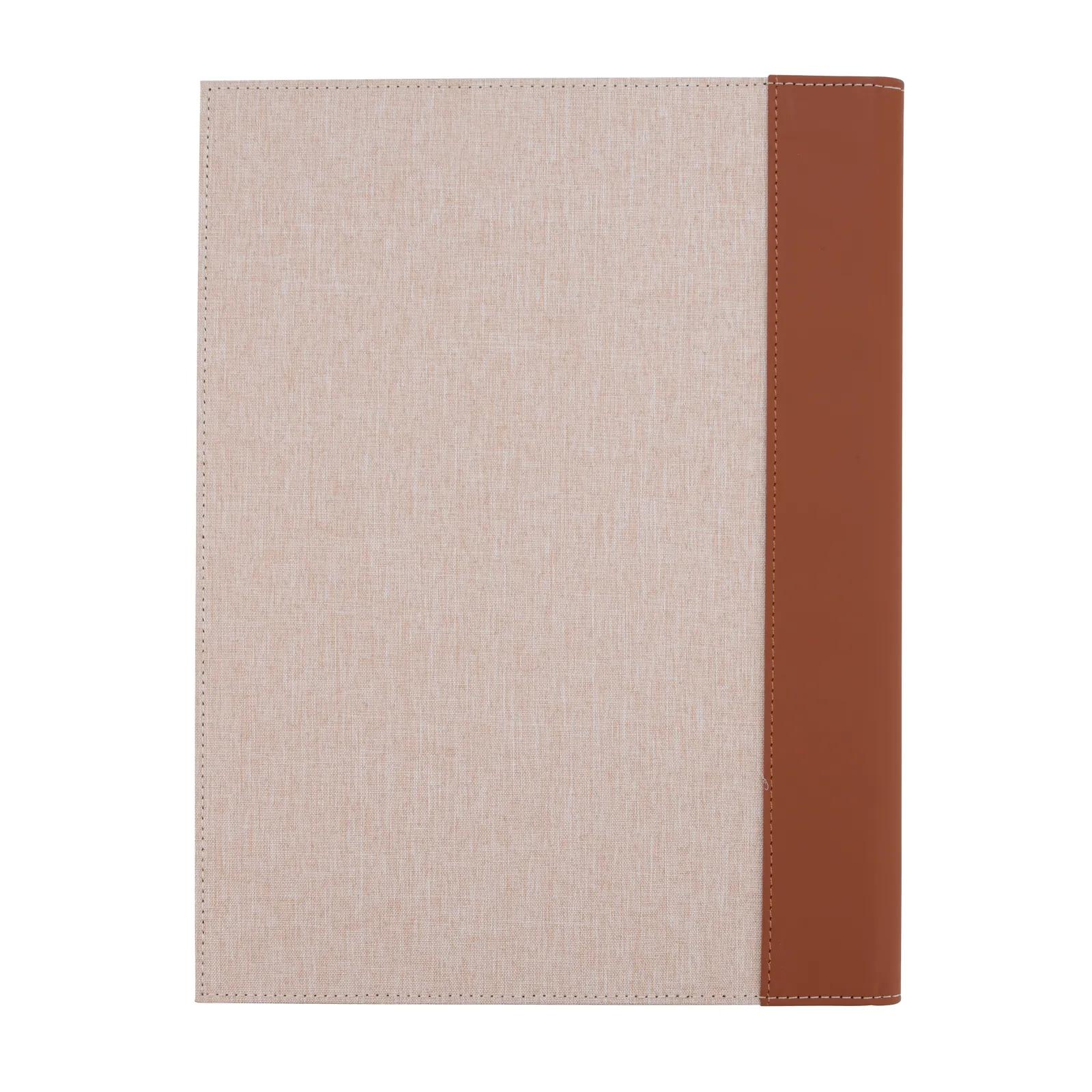 Composition Padfolio Heather Gray PU Spine Elastic Pen Loop - 12.25 x 9.5 in - product view 6