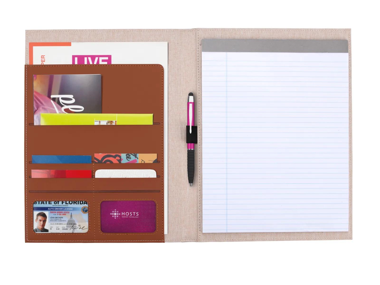 Composition Padfolio Heather Gray PU Spine Elastic Pen Loop - 12.25 x 9.5 in - product view 9