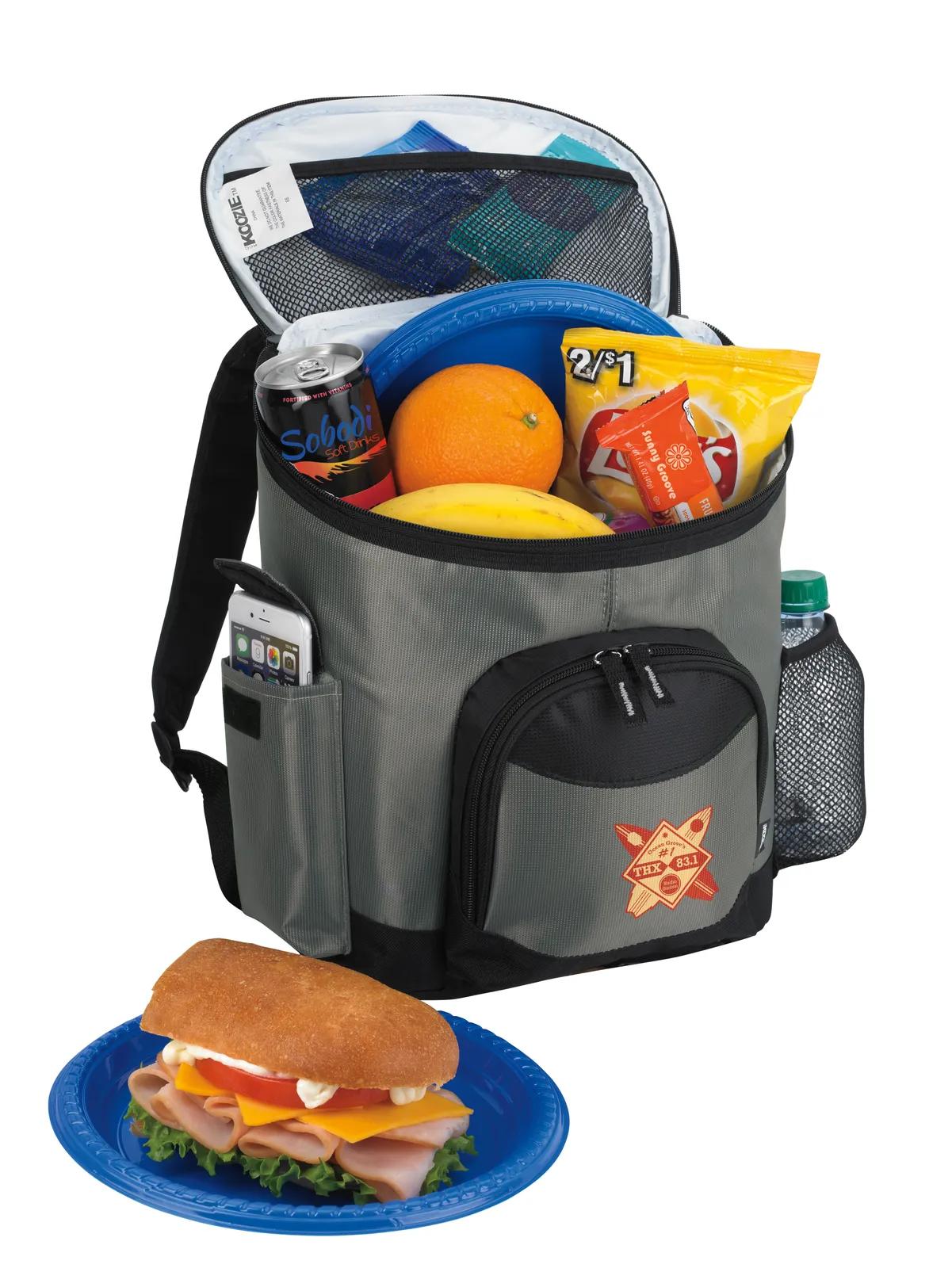 Cooler Backpack 10 Can Capacity Phone Side Pocket - 13.25 x 10.5 x 6.625 in - product view 10