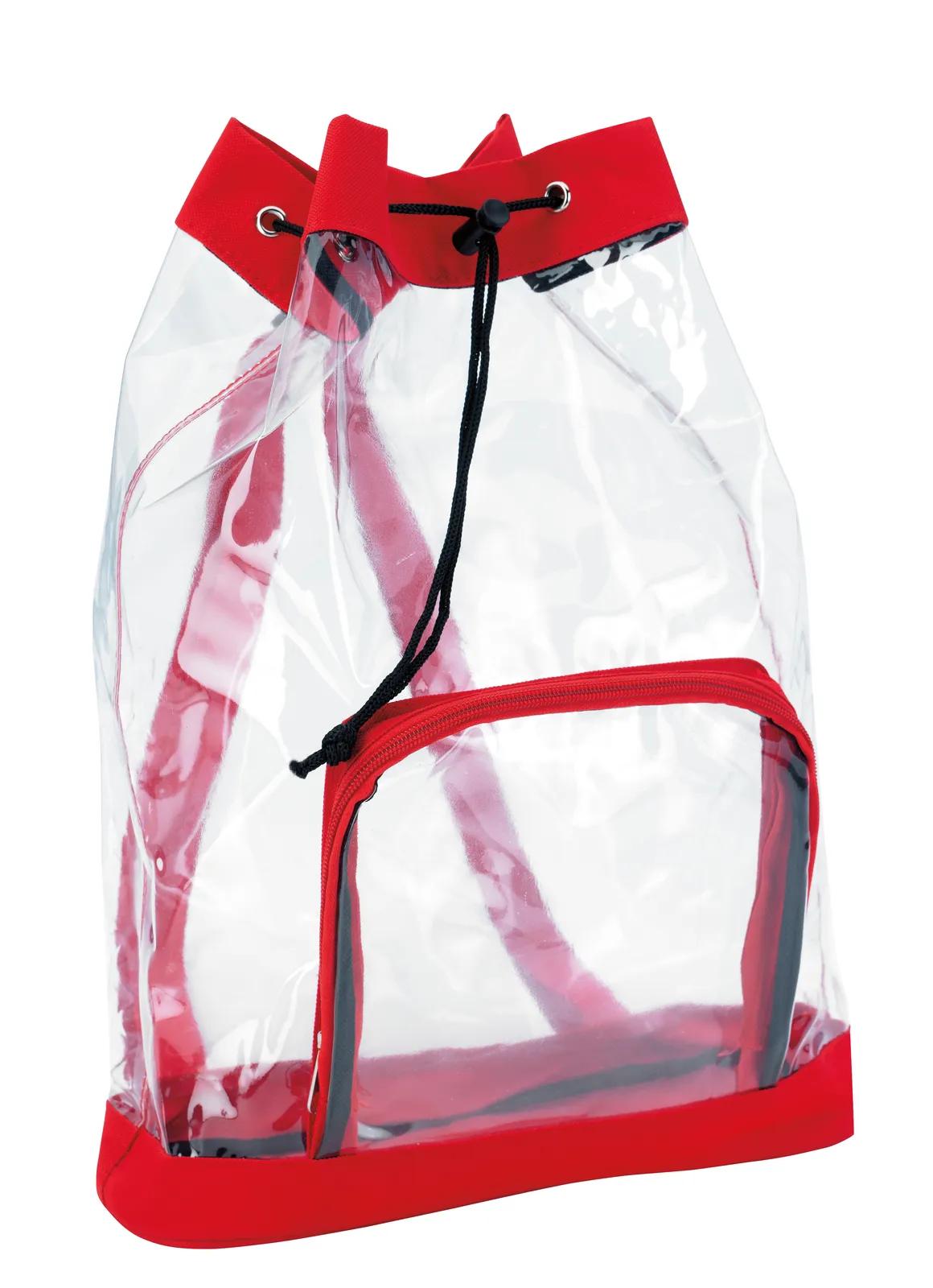 Clear Drawstring Backpack PVC Vinyl - 16.875 x 11.75 in - product view 2