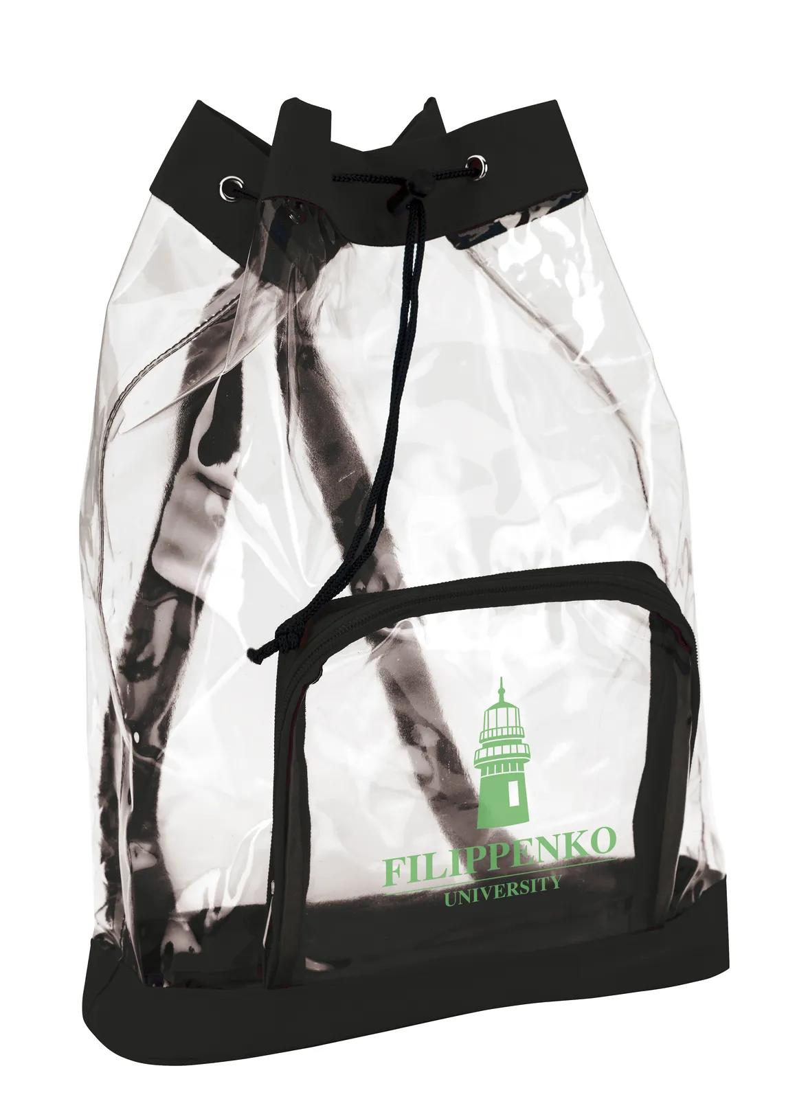 Clear Drawstring Backpack PVC Vinyl - 16.875 x 11.75 in - product view 3