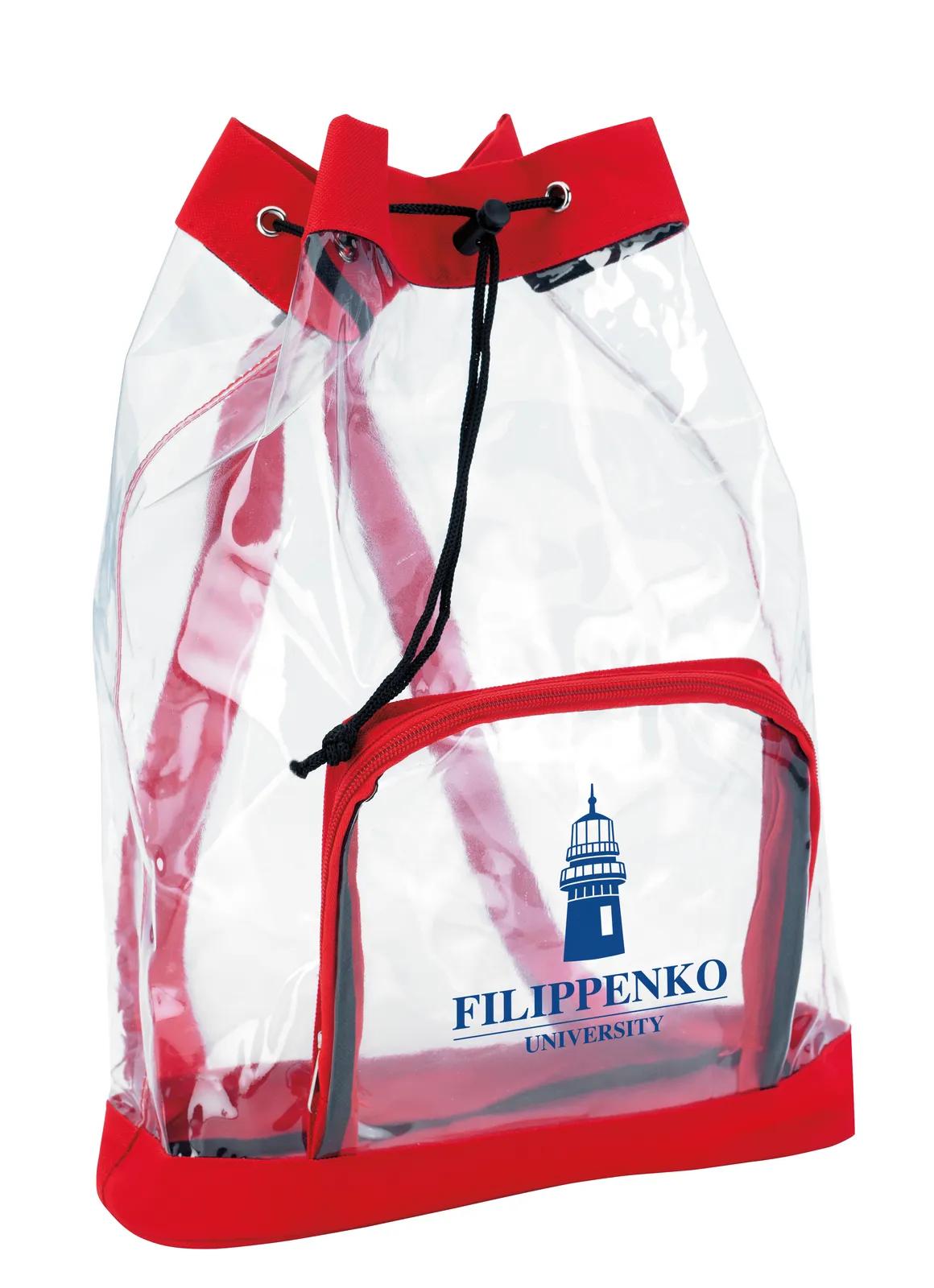 Clear Drawstring Backpack PVC Vinyl - 16.875 x 11.75 in - product view 8