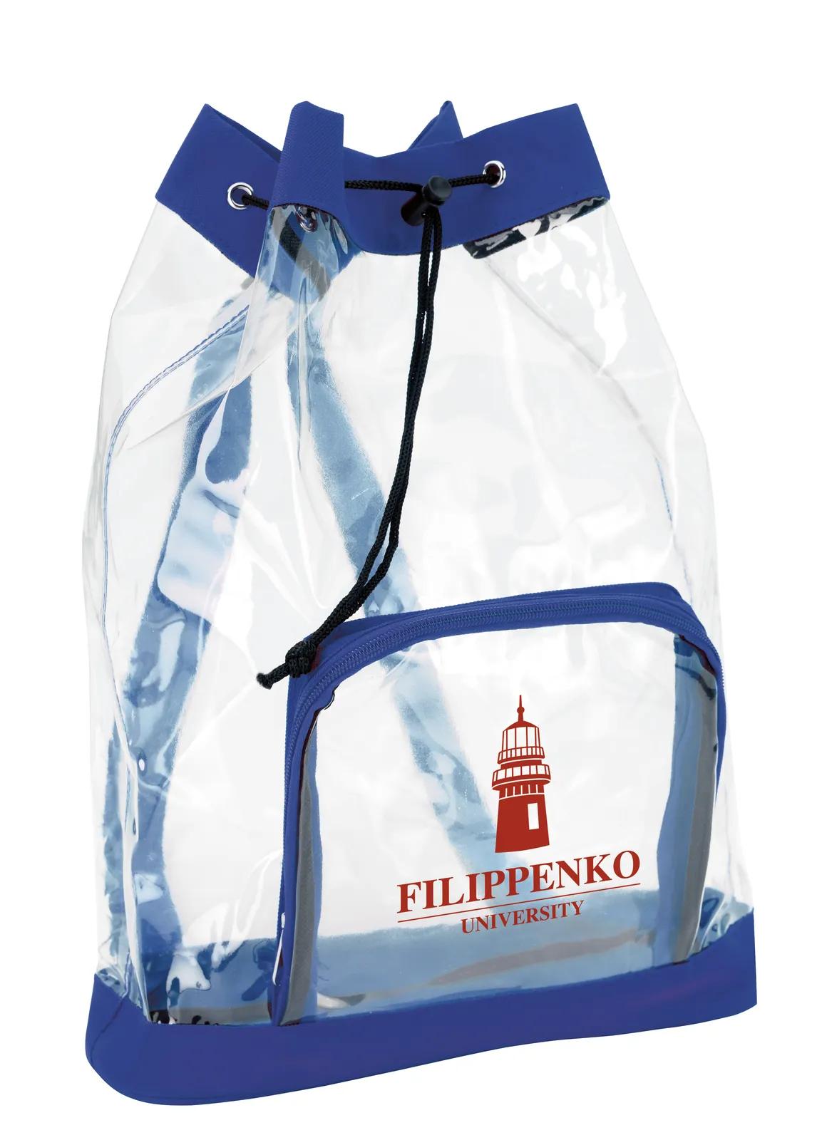 Clear Drawstring Backpack PVC Vinyl - 16.875 x 11.75 in - product view 10