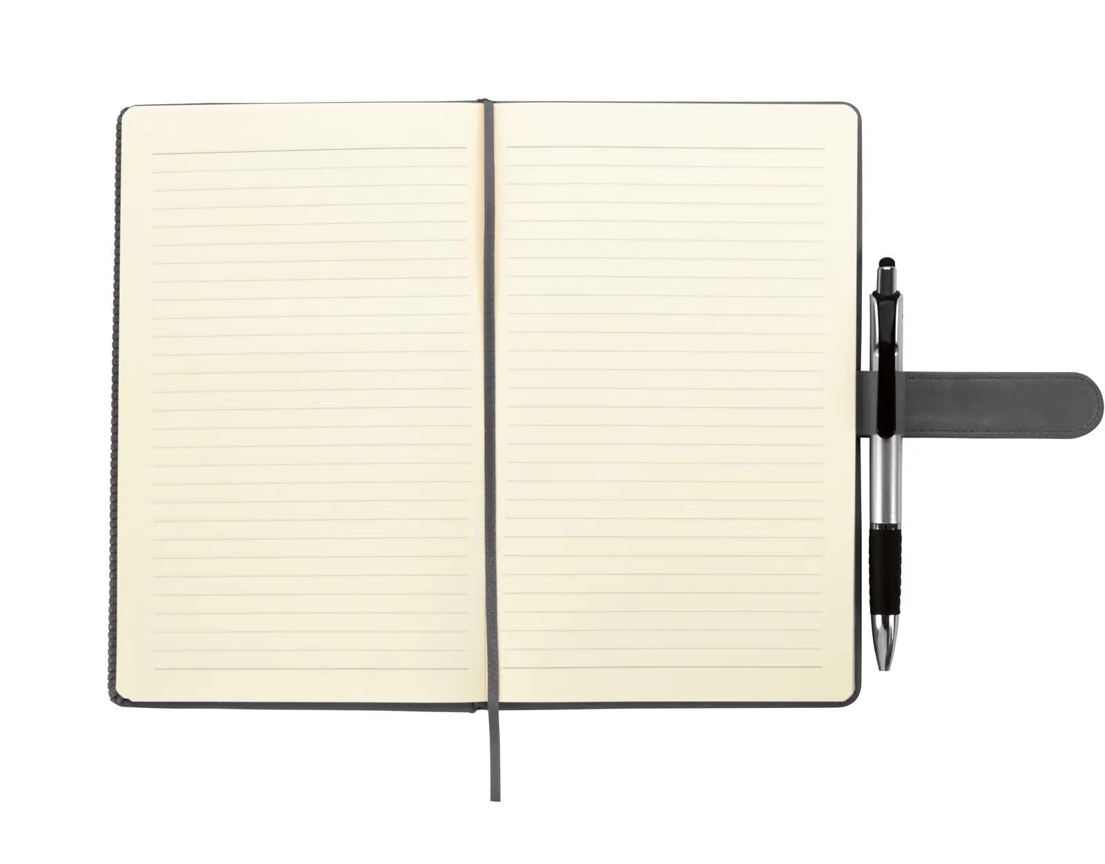 Leatherette Journal Magnetic Closure Striped Edge - 8.25 x 5.875 in - product view 3