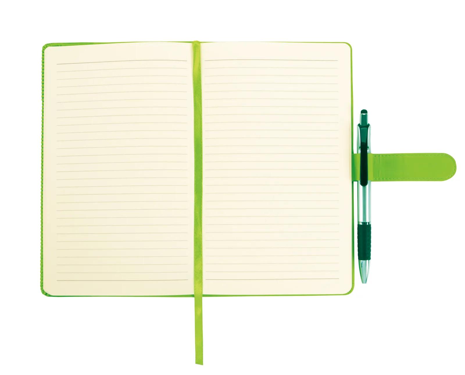 Leatherette Journal Magnetic Closure Striped Edge - 8.25 x 5.875 in - product view 5