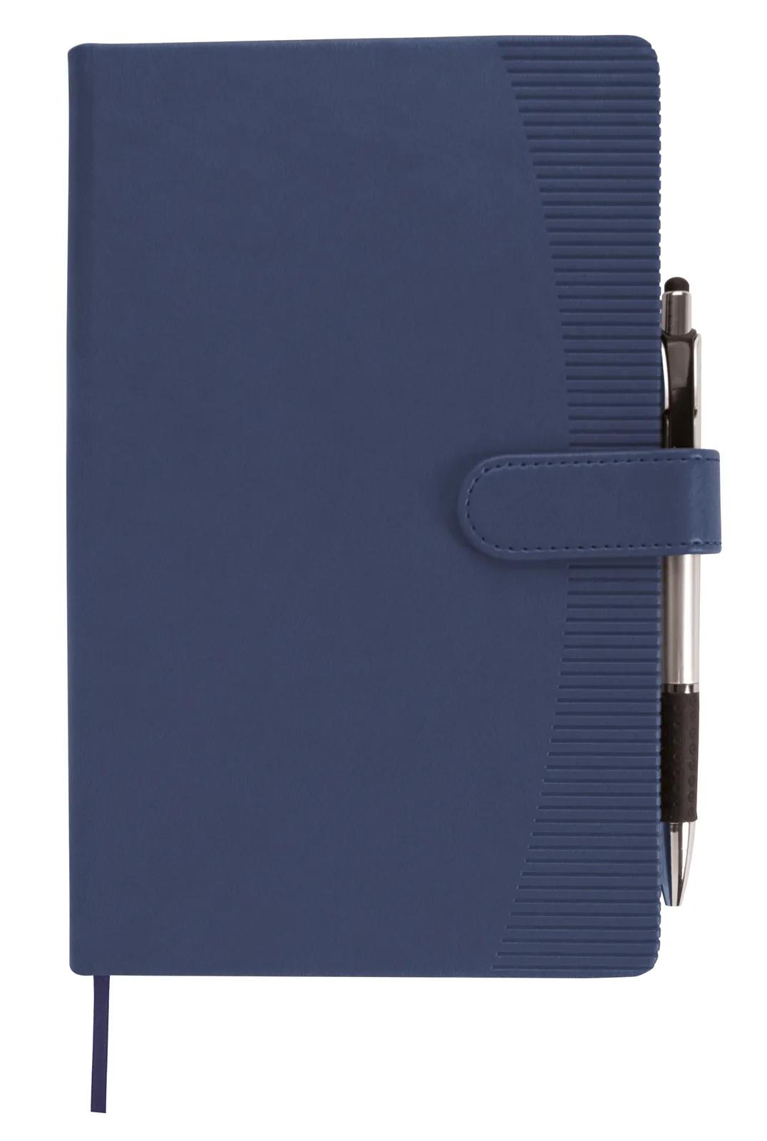 Leatherette Journal Magnetic Closure Striped Edge - 8.25 x 5.875 in - product view 8