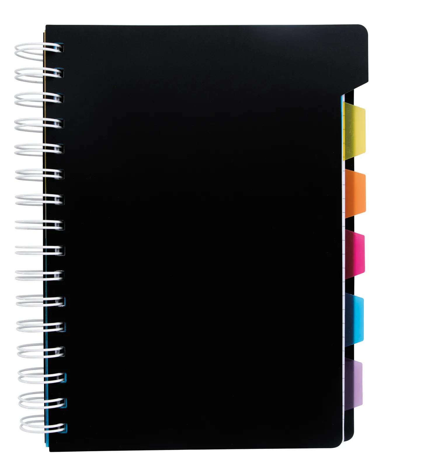 5 Subject Spiral Notebook Colored Tabs PP Cover - 8.25 x 6.875 in - product view 3