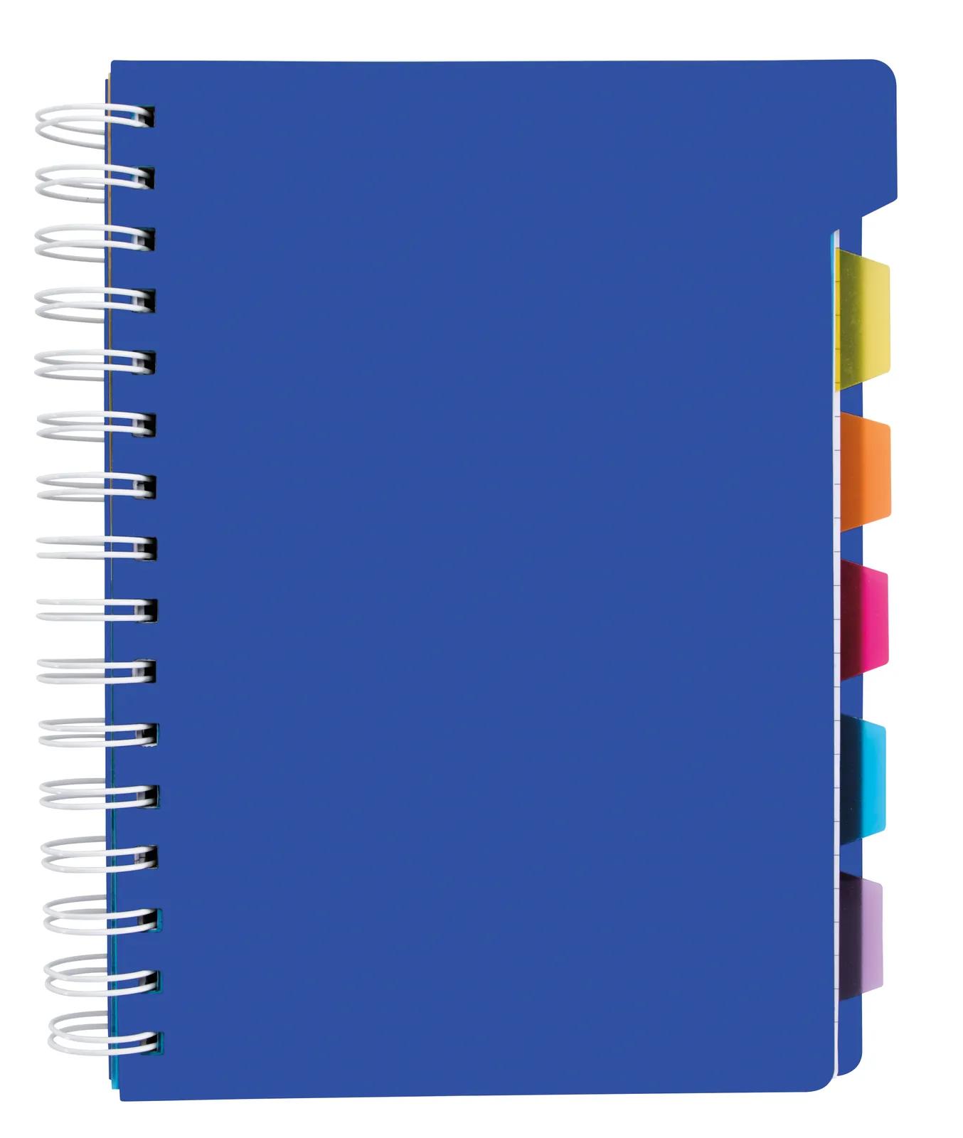 5 Subject Spiral Notebook Colored Tabs PP Cover - 8.25 x 6.875 in - product view 5