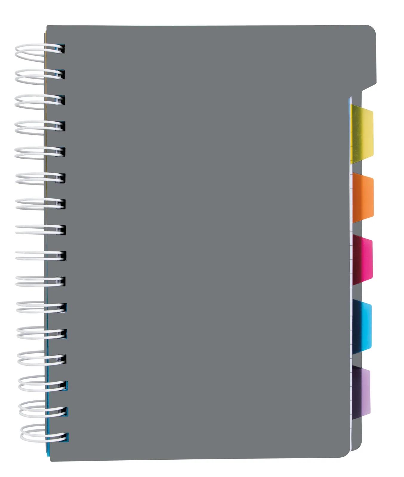 5 Subject Spiral Notebook Colored Tabs PP Cover - 8.25 x 6.875 in - product view 9