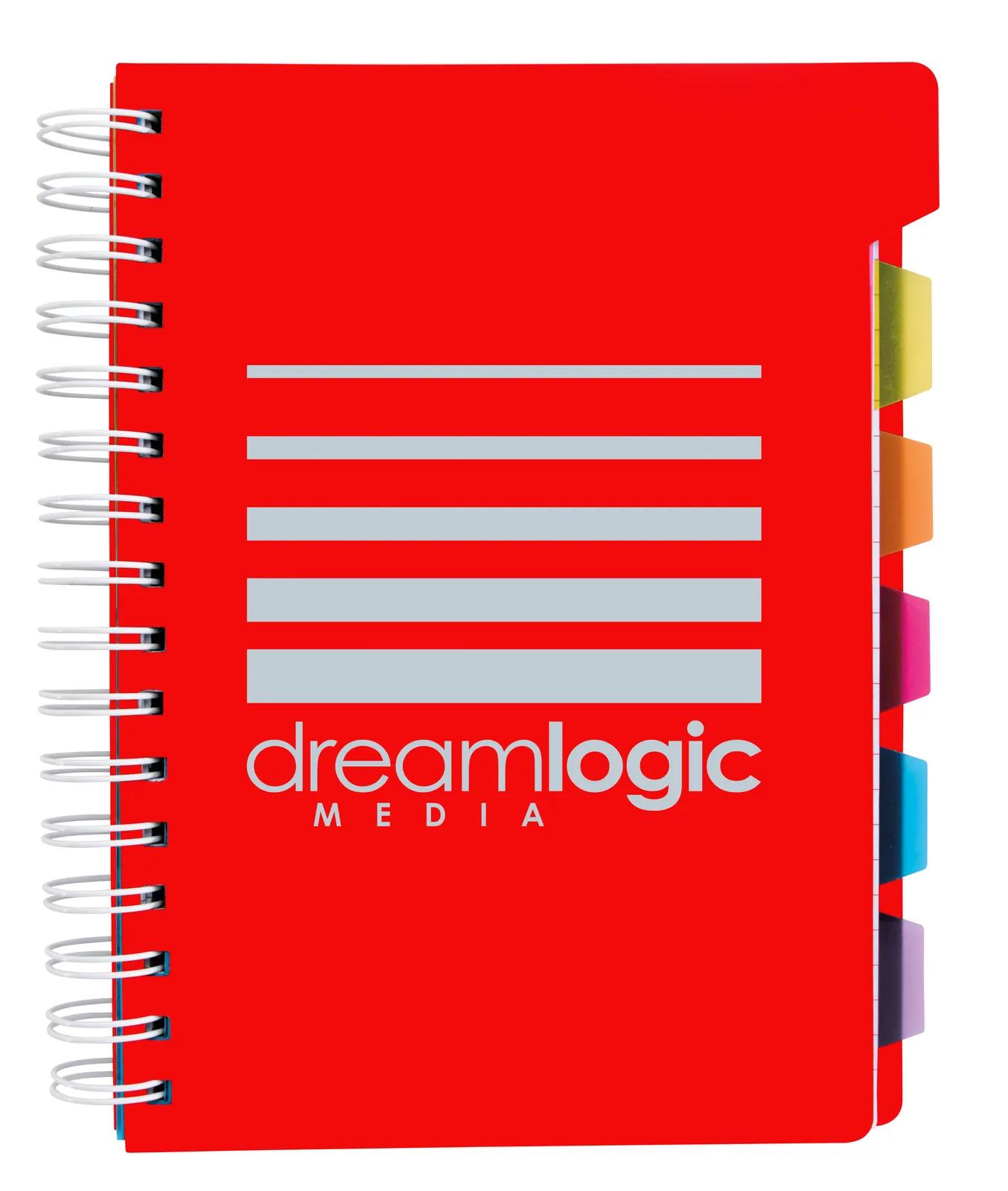 5 Subject Spiral Notebook Colored Tabs PP Cover - 8.25 x 6.875 in - product view 12