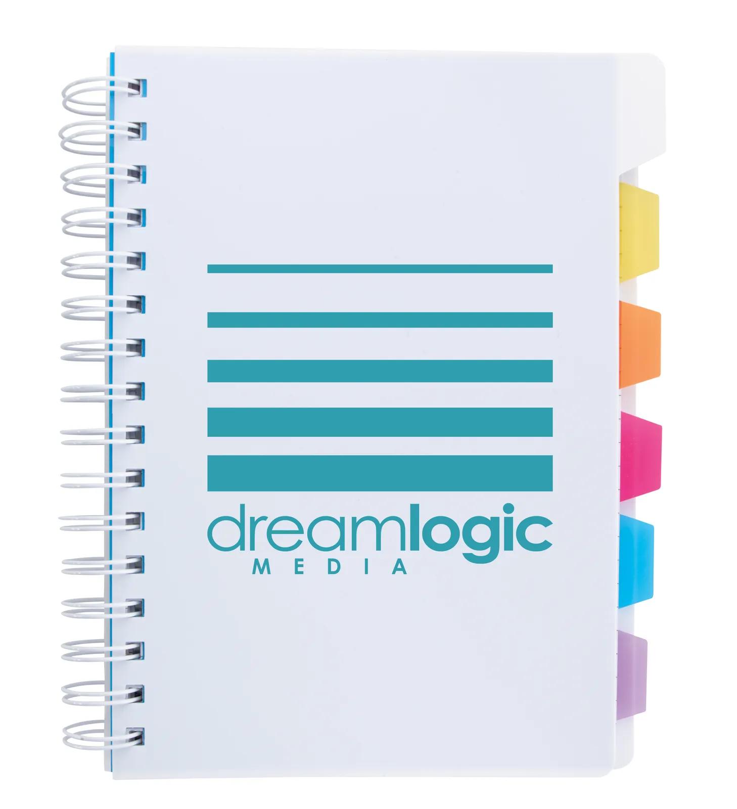 5 Subject Spiral Notebook Colored Tabs PP Cover - 8.25 x 6.875 in - product view 13