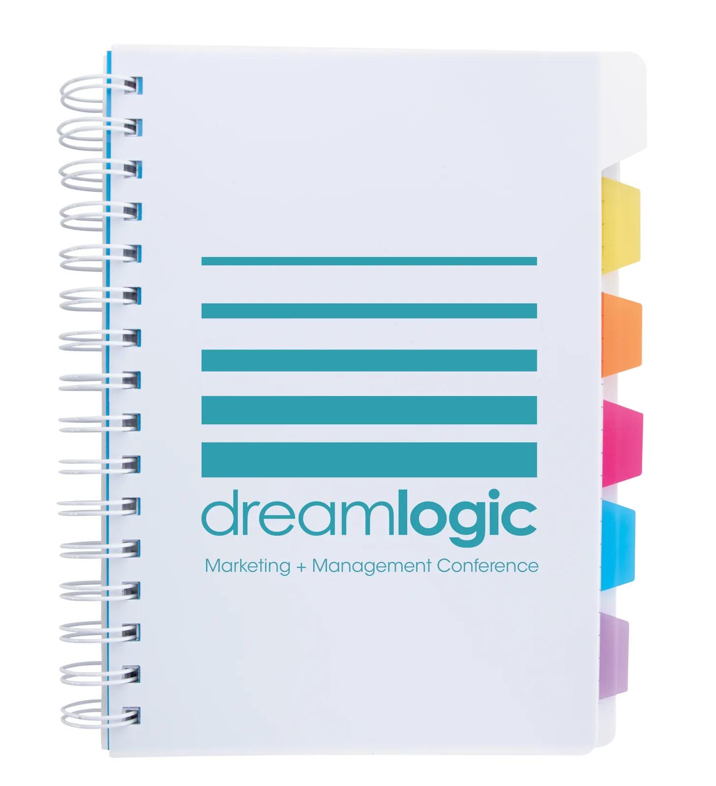 5 Subject Spiral Notebook Colored Tabs PP Cover - 8.25 x 6.875 in - product view 14