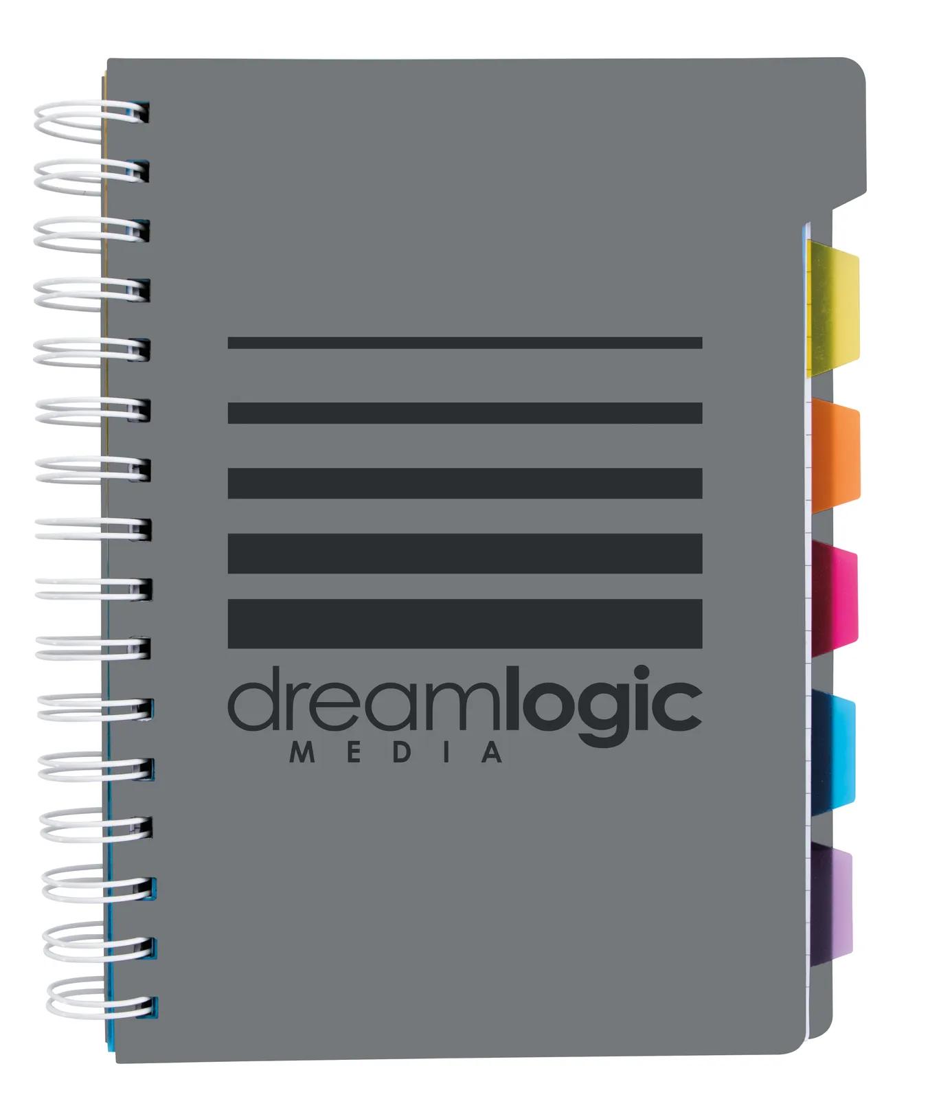 5 Subject Spiral Notebook Colored Tabs PP Cover - 8.25 x 6.875 in - product view 16