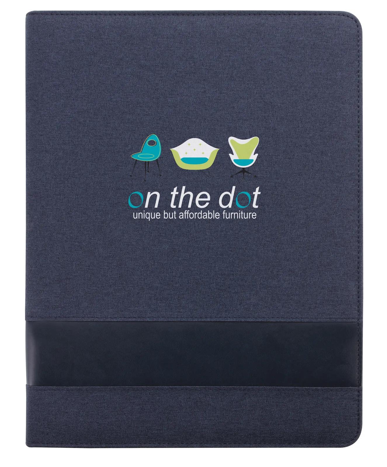 Zippered Padfolio Linen Texture Interior Organizer - 13 x 9.875 in - product view 7