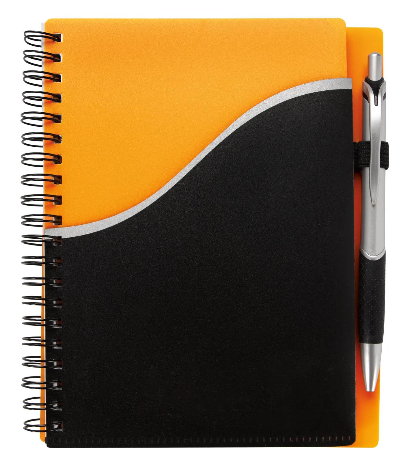 Spiral Notebook Wave Pattern Pocket with Pen - 7.125 x 5.875 in - product view 6