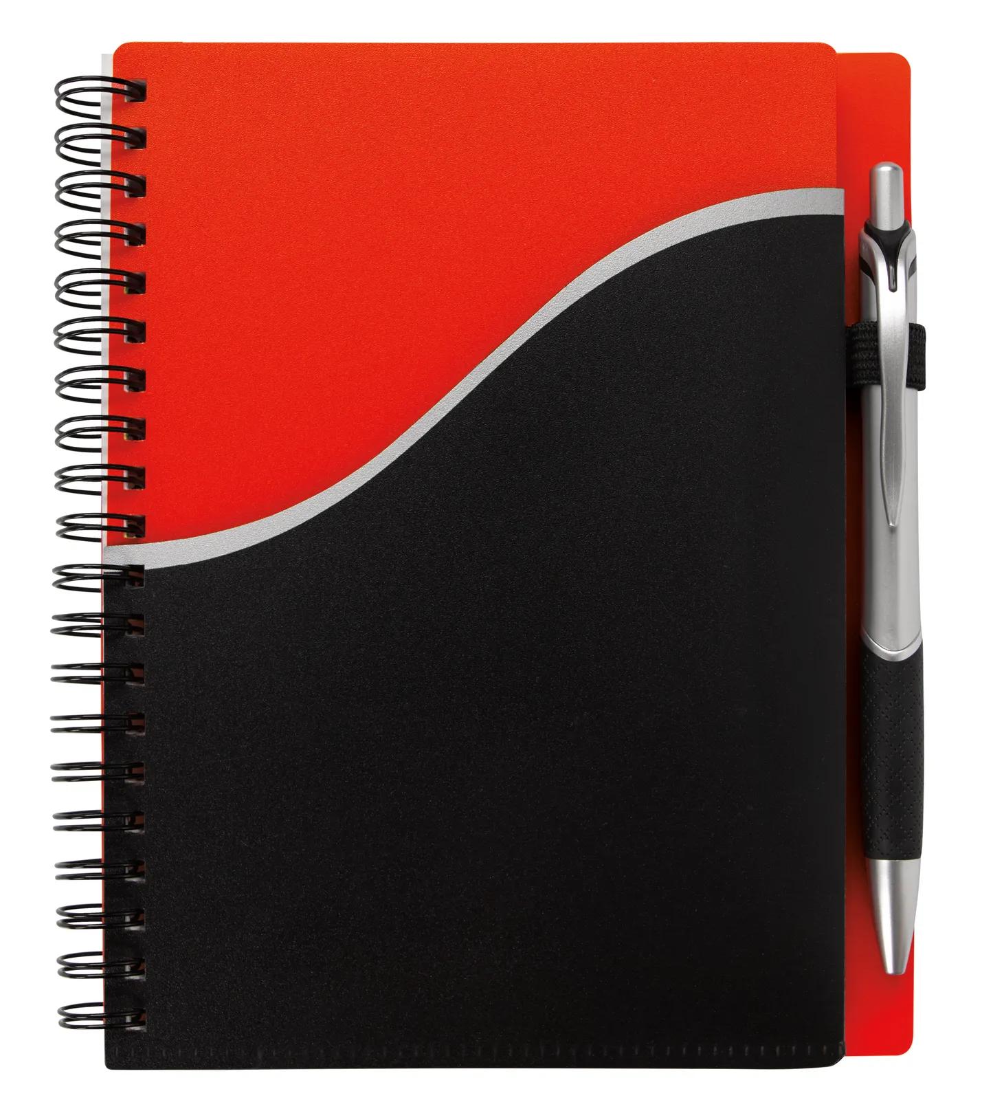 Spiral Notebook Wave Pattern Pocket with Pen - 7.125 x 5.875 in - product view 9