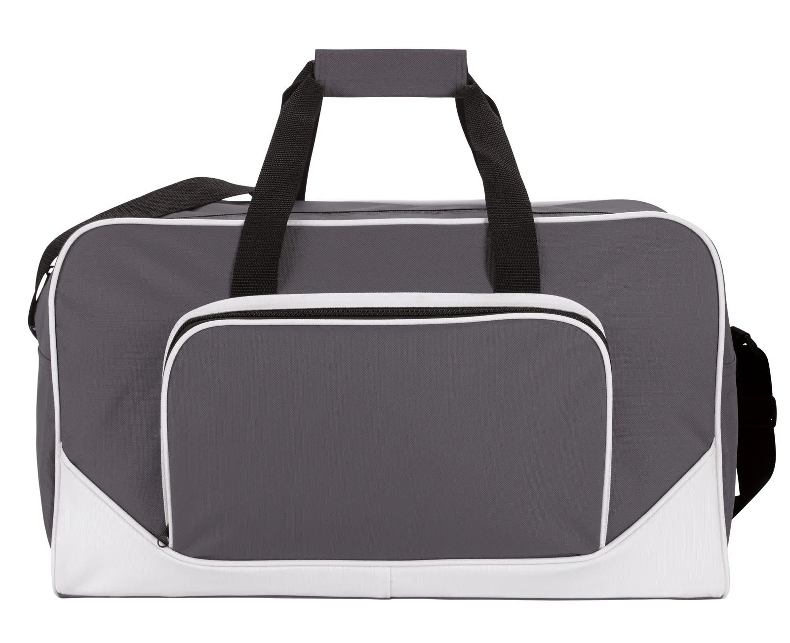 Color-Block Duffel White Piping Accents Gym Bag - 11 x 18.125 x 8.625 in - product view 6