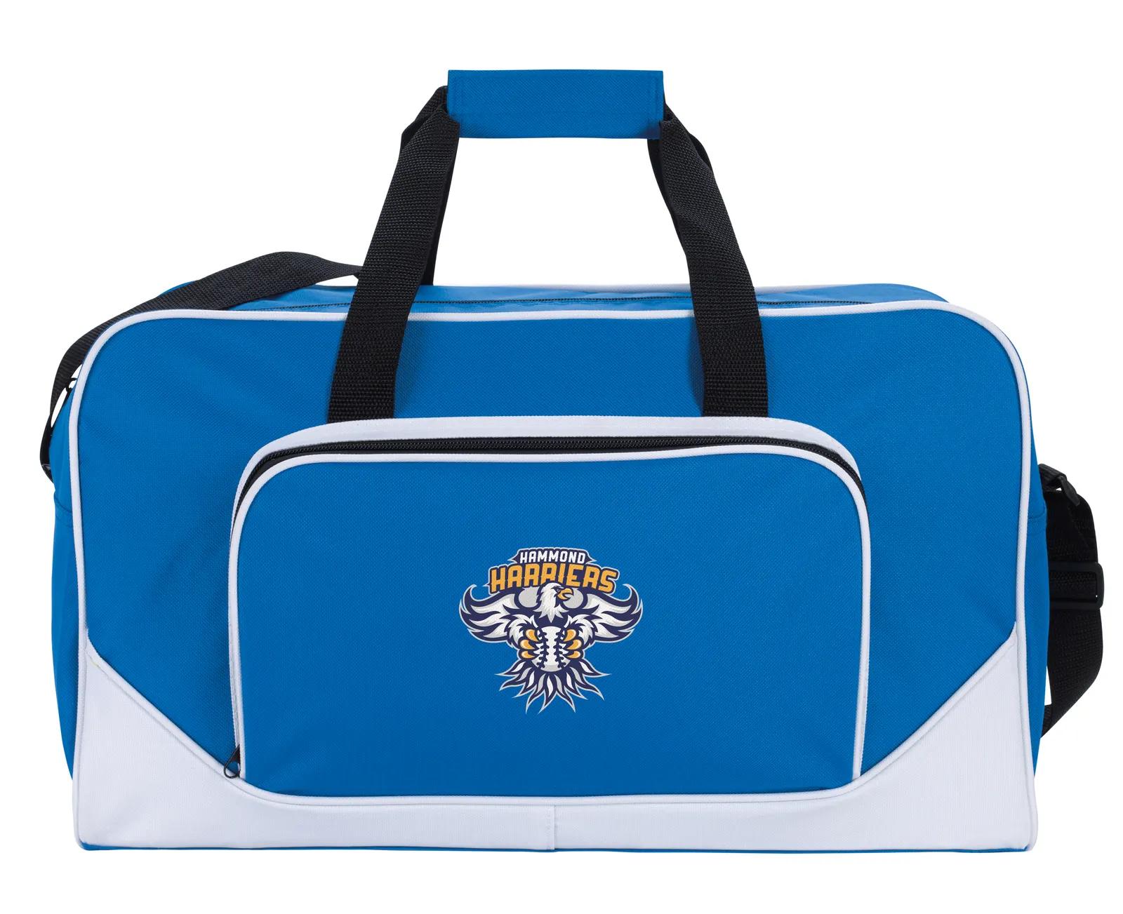 Color-Block Duffel White Piping Accents Gym Bag - 11 x 18.125 x 8.625 in - product view 7