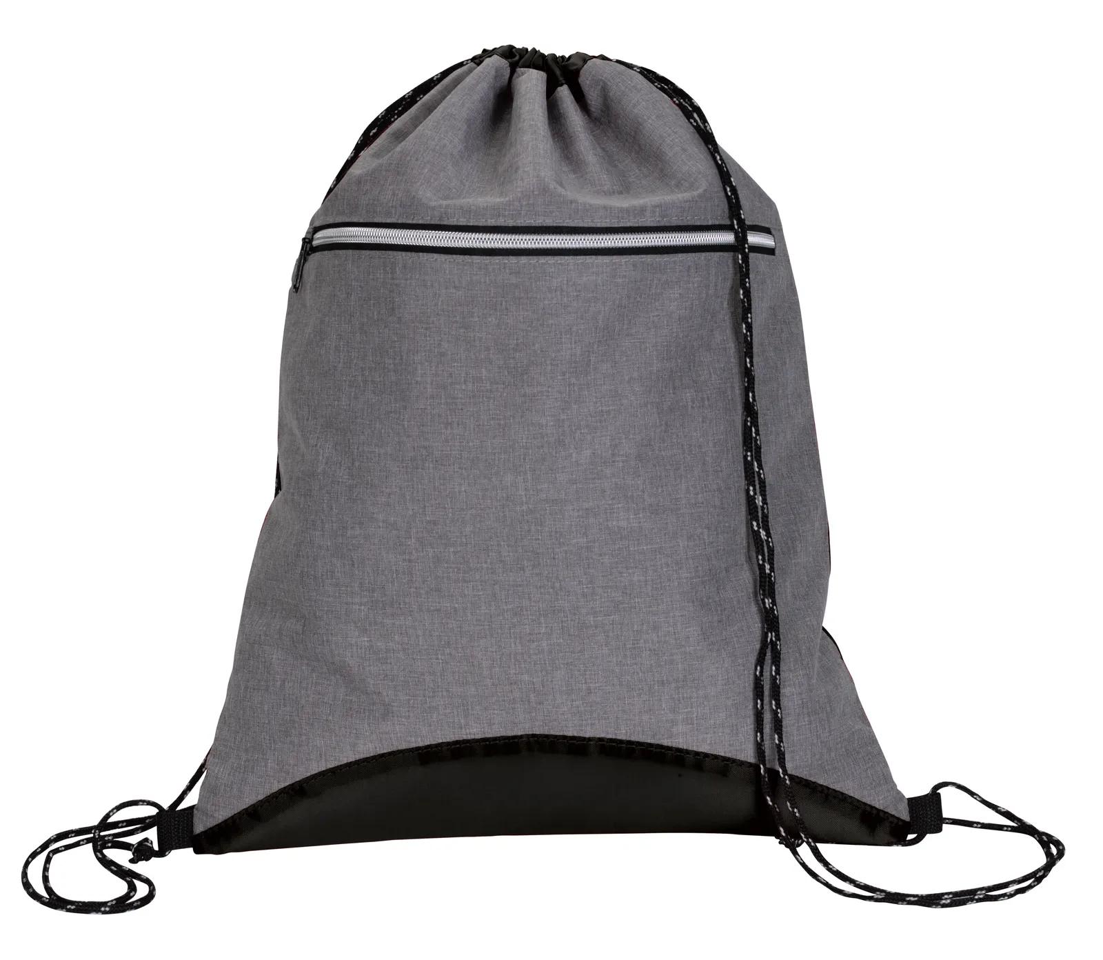 Two Tone Drawstring Backpack Sport Front Pocket - 17.75 x 14 in - product view 2