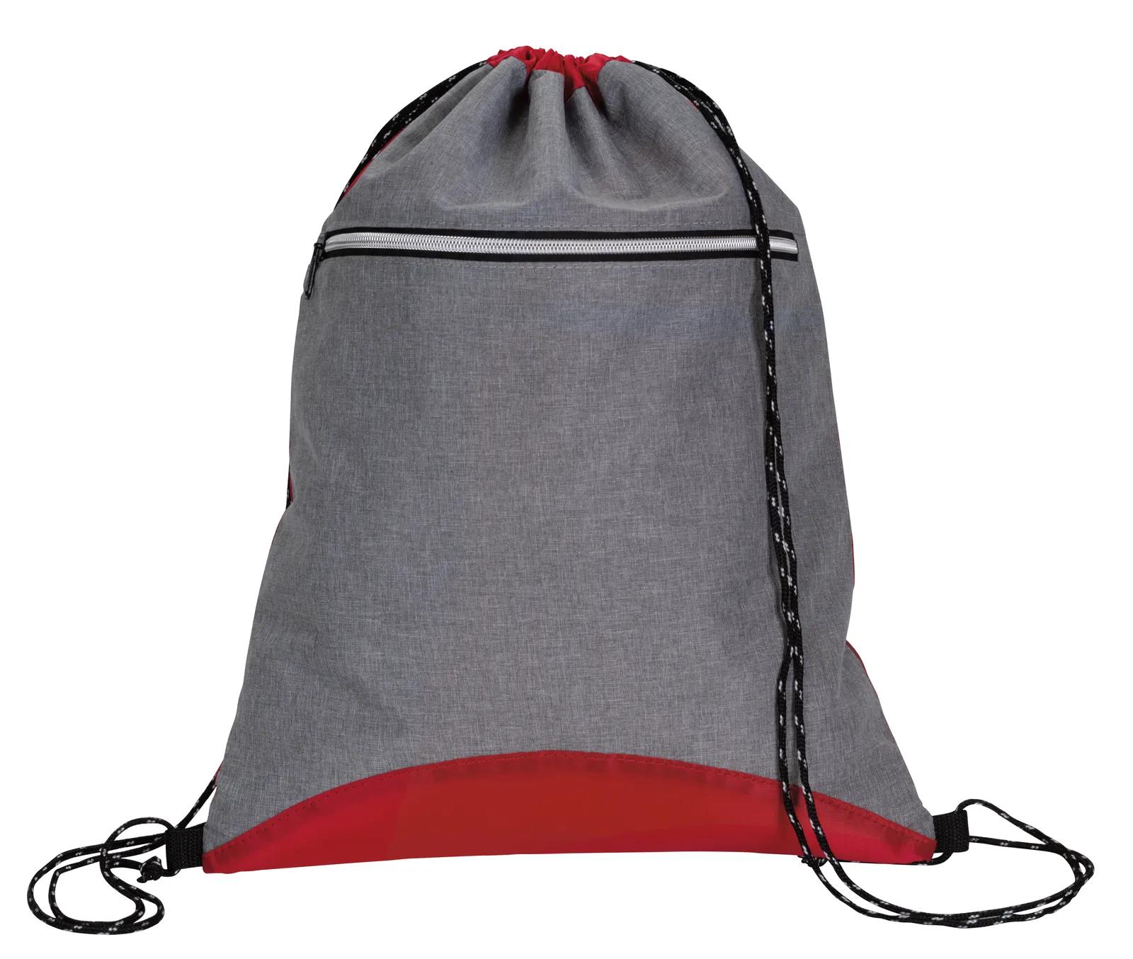 Two Tone Drawstring Backpack Sport Front Pocket - 17.75 x 14 in - product view 6