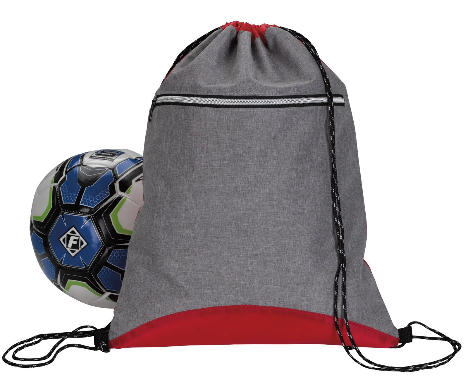 Two Tone Drawstring Backpack Sport Front Pocket - 17.75 x 14 in - product view 7
