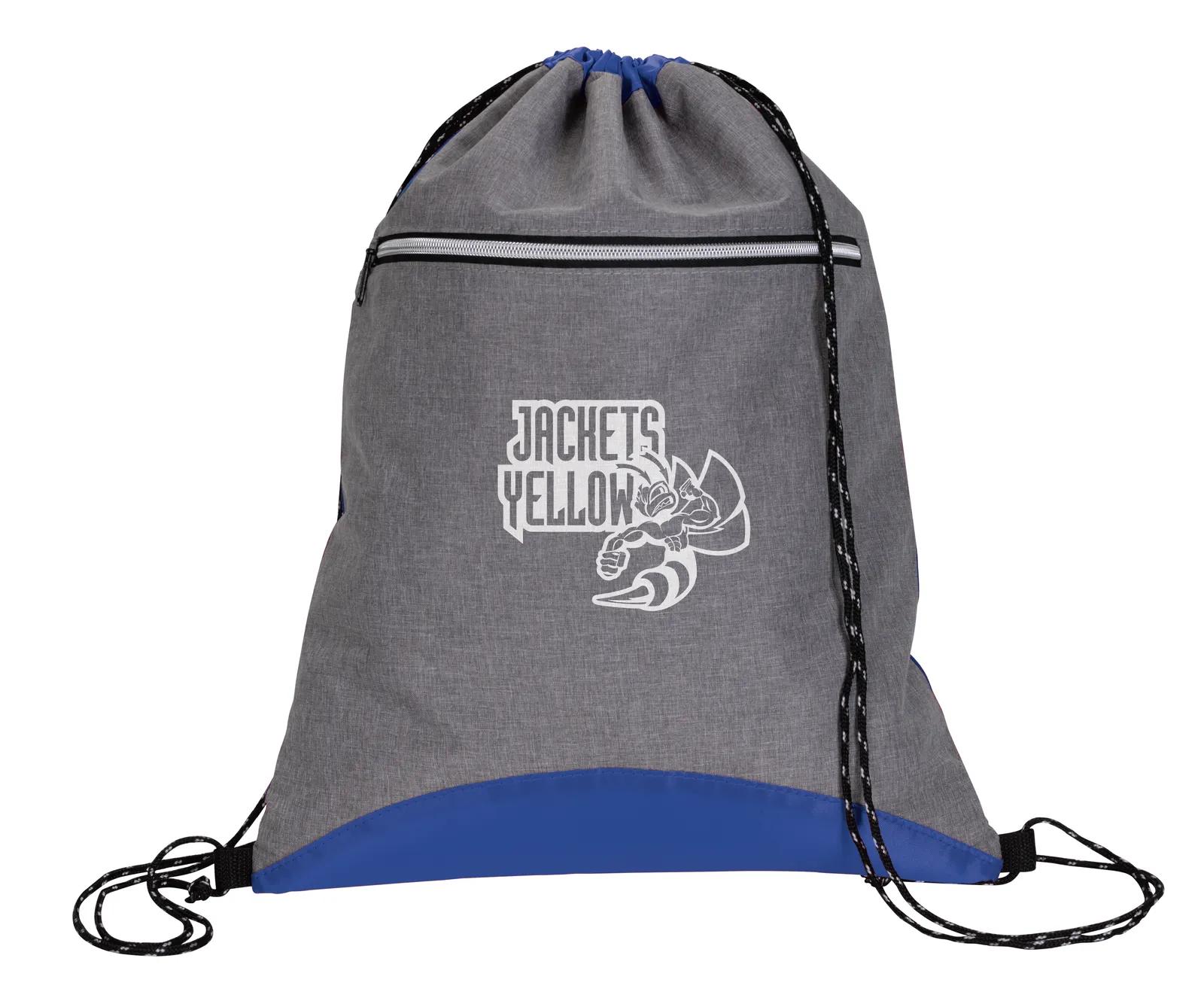 Two Tone Drawstring Backpack Sport Front Pocket - 17.75 x 14 in - product view 10