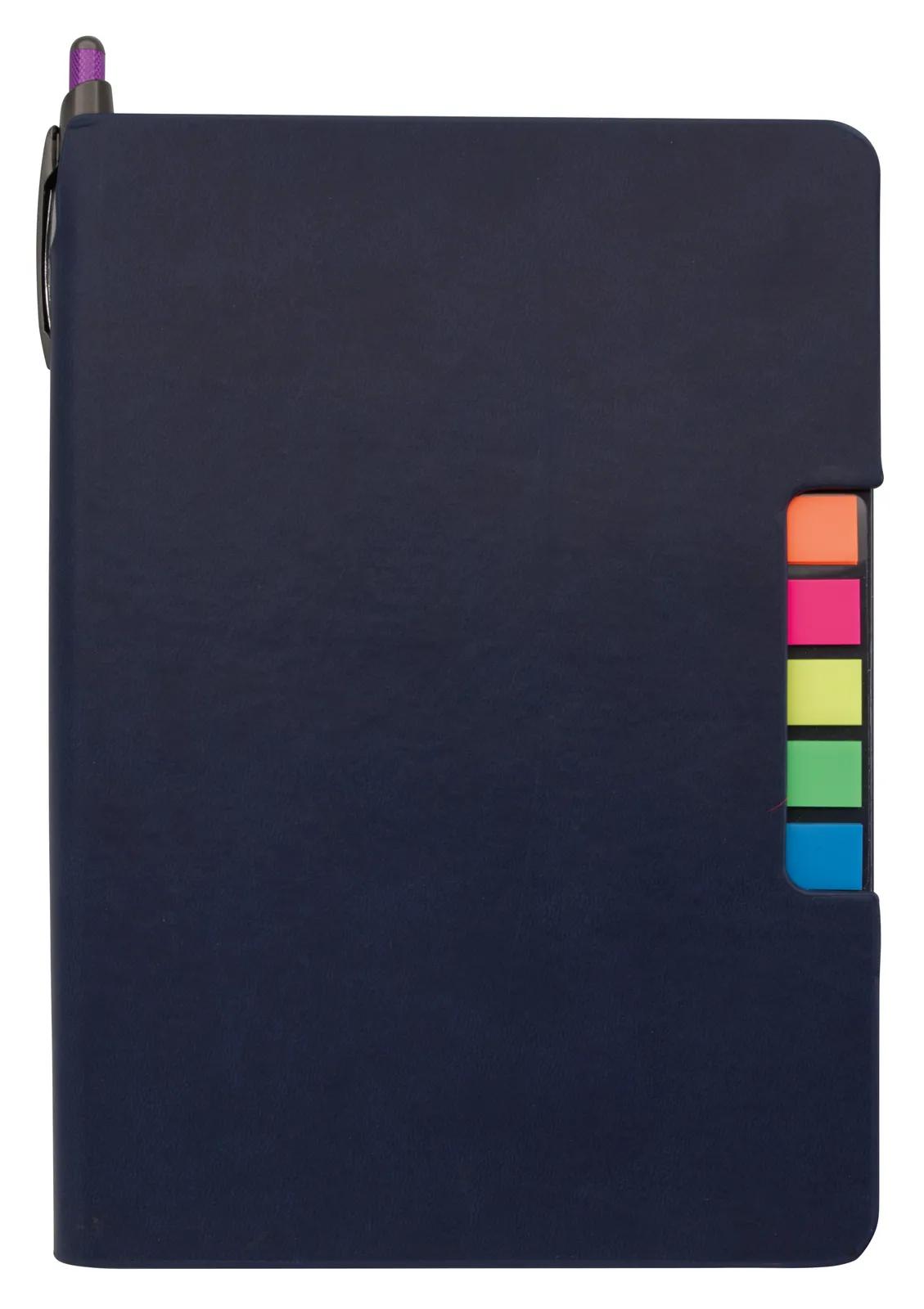 Sticky Flag Journal Leatherette Cover 5 Neon Colors - 8.25 x 6.125 in - product view 2