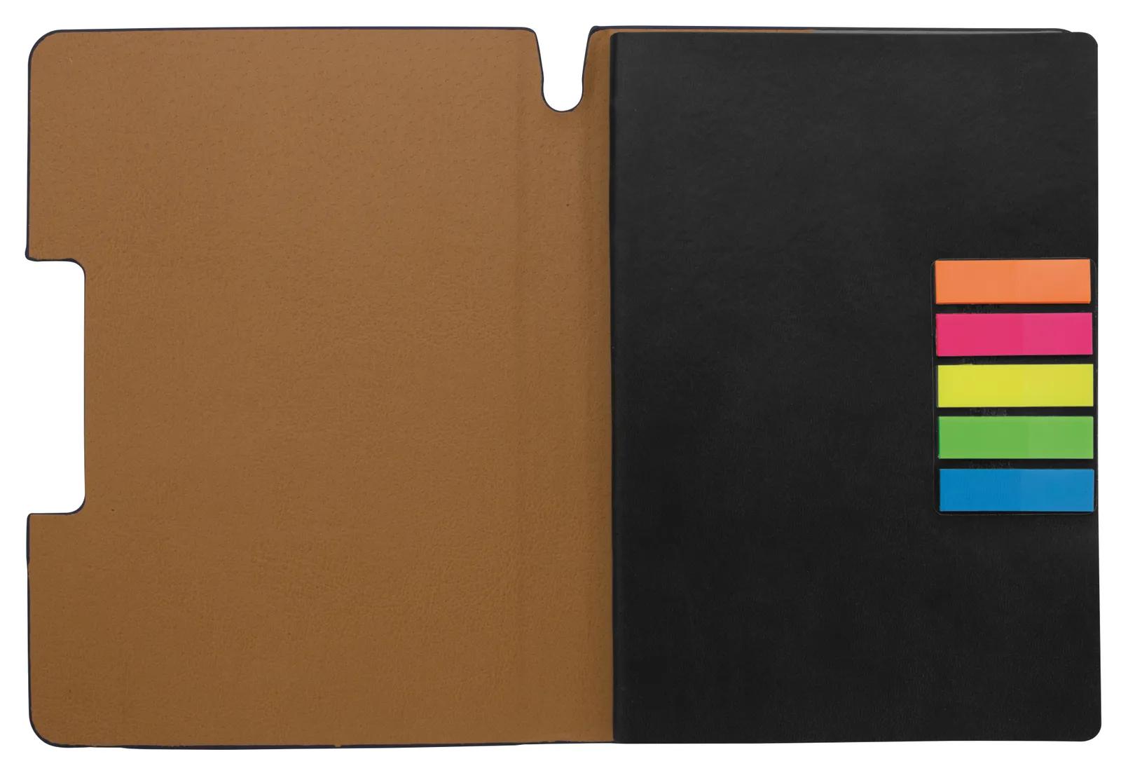 Sticky Flag Journal Leatherette Cover 5 Neon Colors - 8.25 x 6.125 in - product view 3