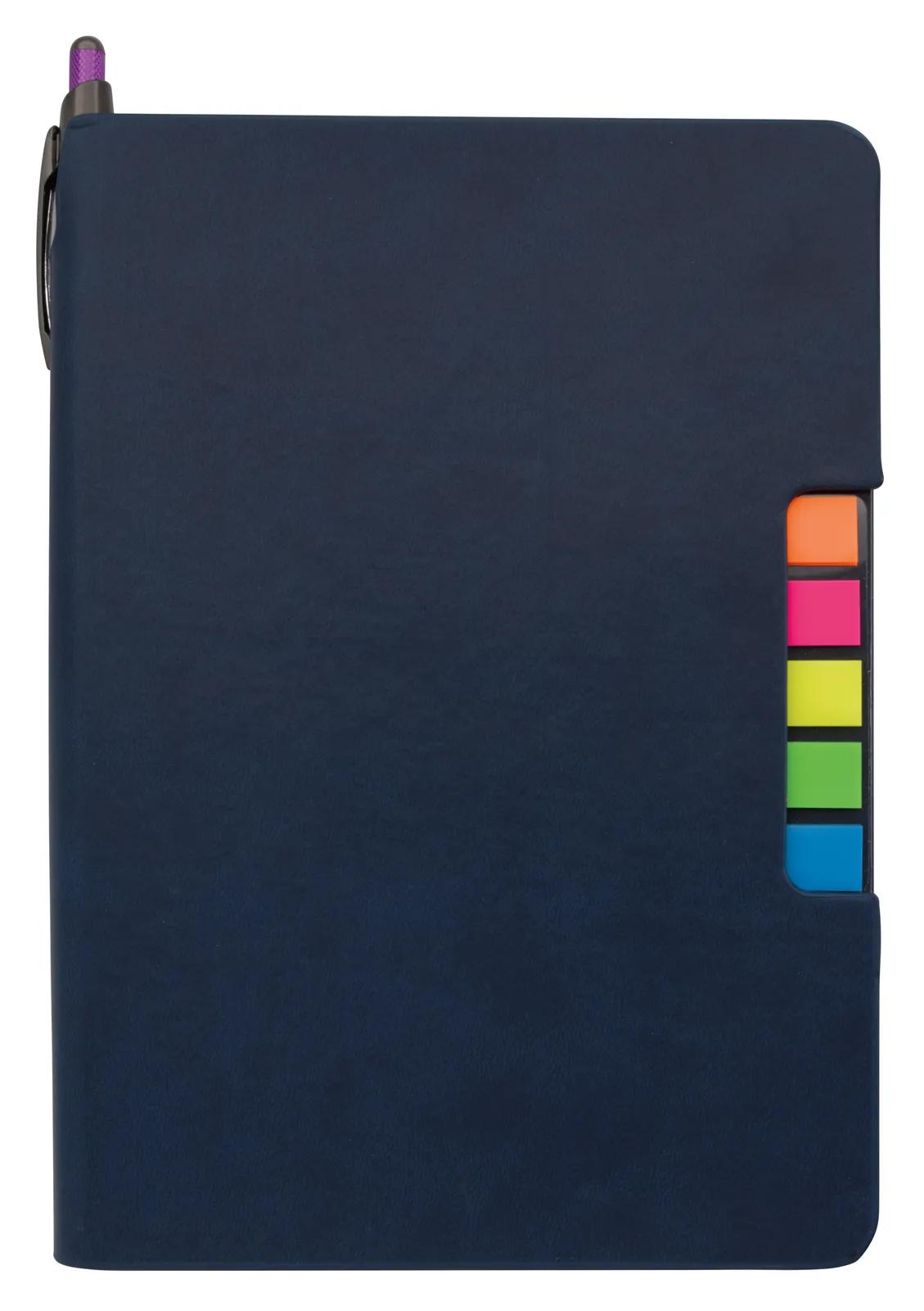 Sticky Flag Journal Leatherette Cover 5 Neon Colors - 8.25 x 6.125 in - product view 4