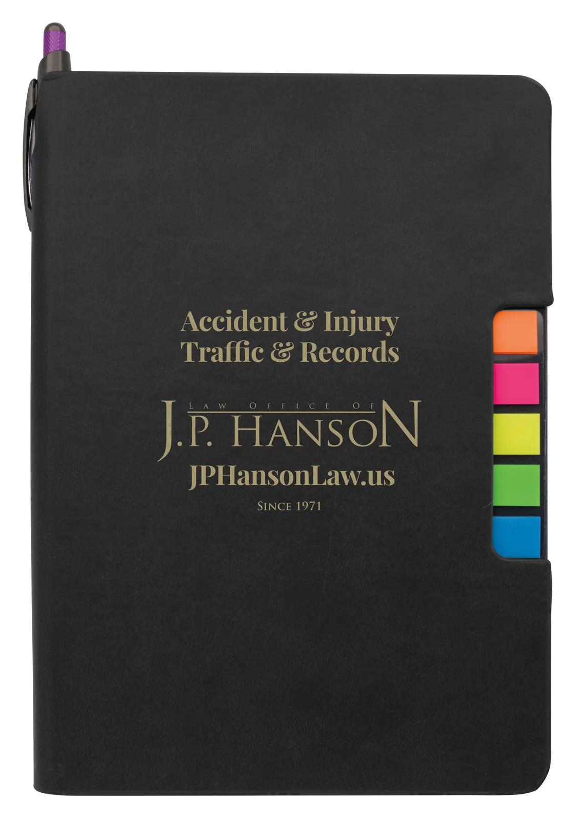 Sticky Flag Journal Leatherette Cover 5 Neon Colors - 8.25 x 6.125 in - product view 7