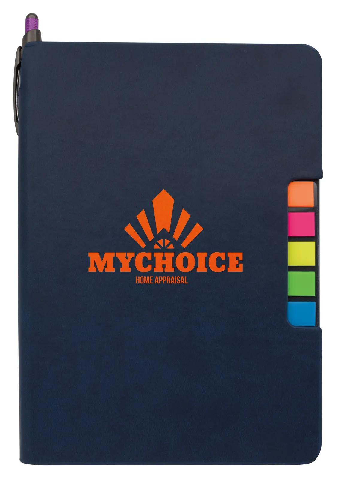 Sticky Flag Journal Leatherette Cover 5 Neon Colors - 8.25 x 6.125 in - product view 8