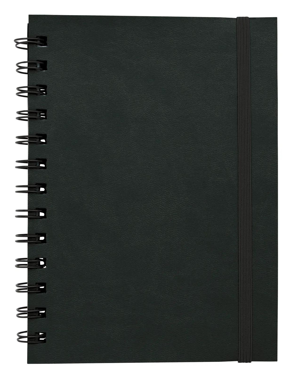 Soft Cover Spiral Notebook Leatherette Elastic Band - 7 x 5.25 in - product view 3