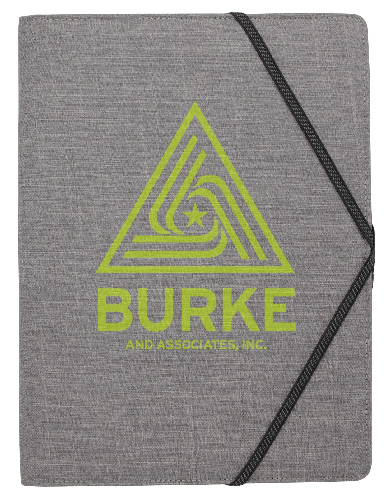 Two-Tone Padfolio USB Holder Business Card Slots - 12.6 x 9.5 in - product view 8