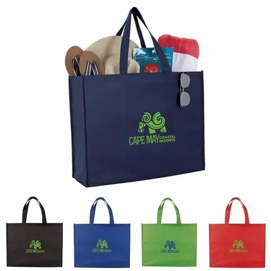 Non-Woven Shopper Tote Gusseted Bottom Reusable - 16 x 20 x 6 in