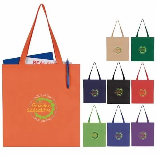 Non-Woven Budget Tote Shoulder Length Handles - 15.875 x 14.5 in
