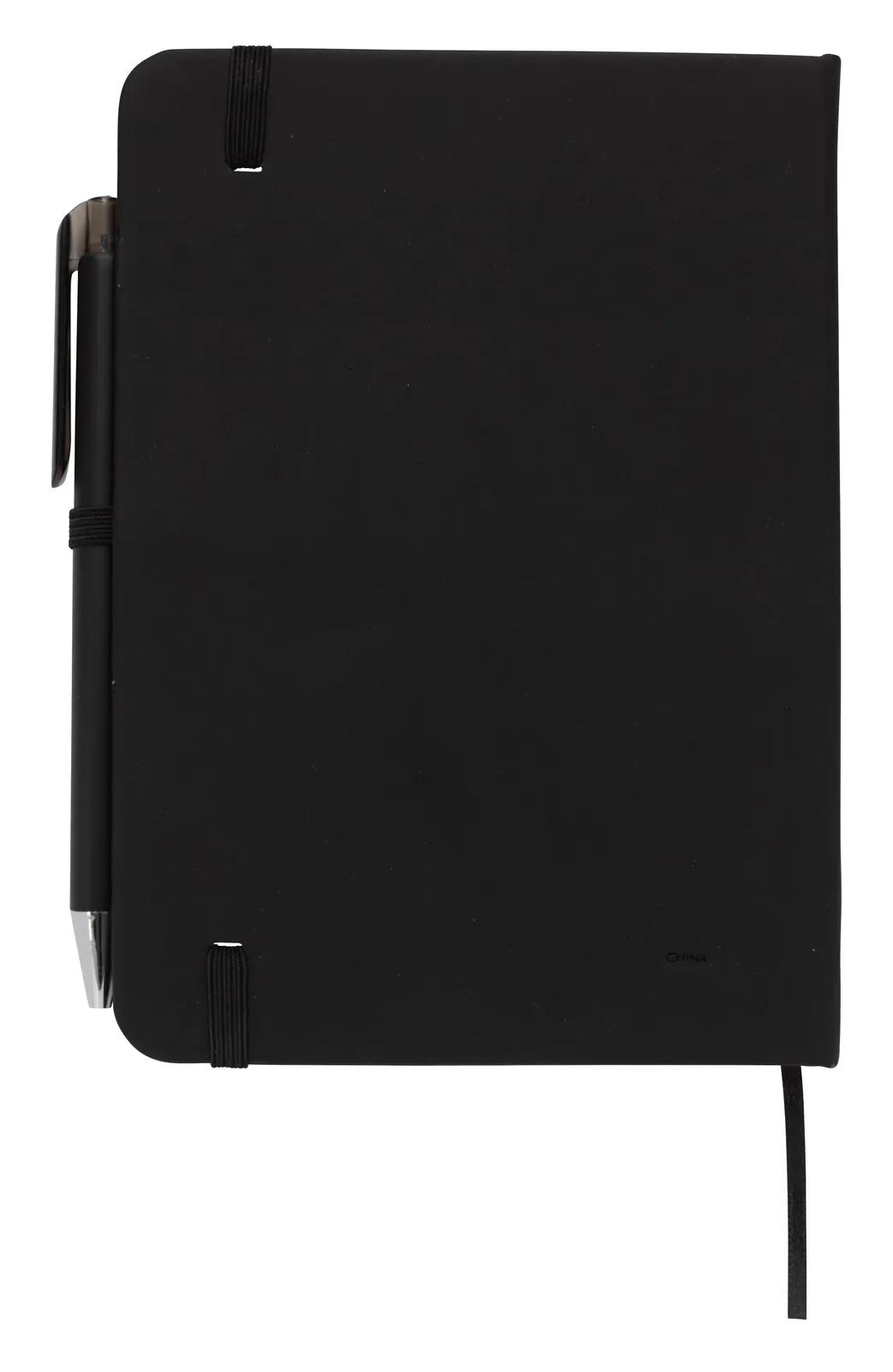 Notebook with Pen Leatherette Cover Elastic Band - 7 x 5 in - product view 2