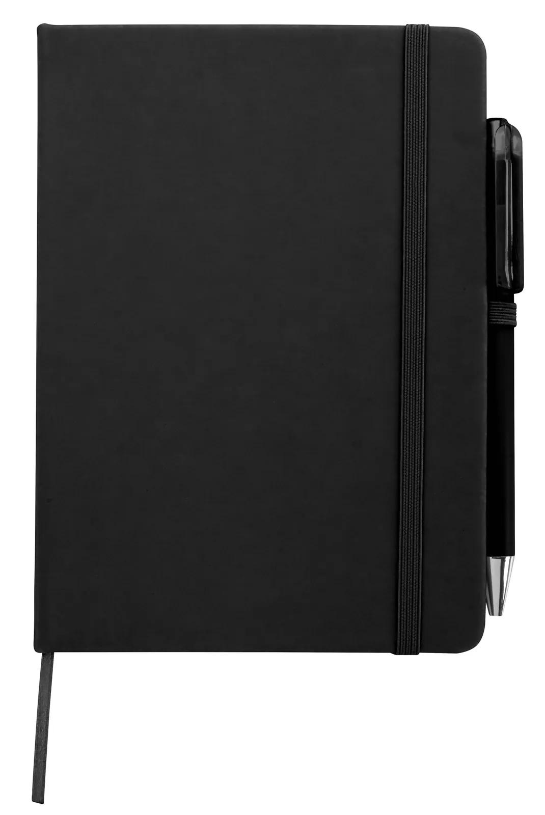 Notebook with Pen Leatherette Cover Elastic Band - 7 x 5 in - product view 3