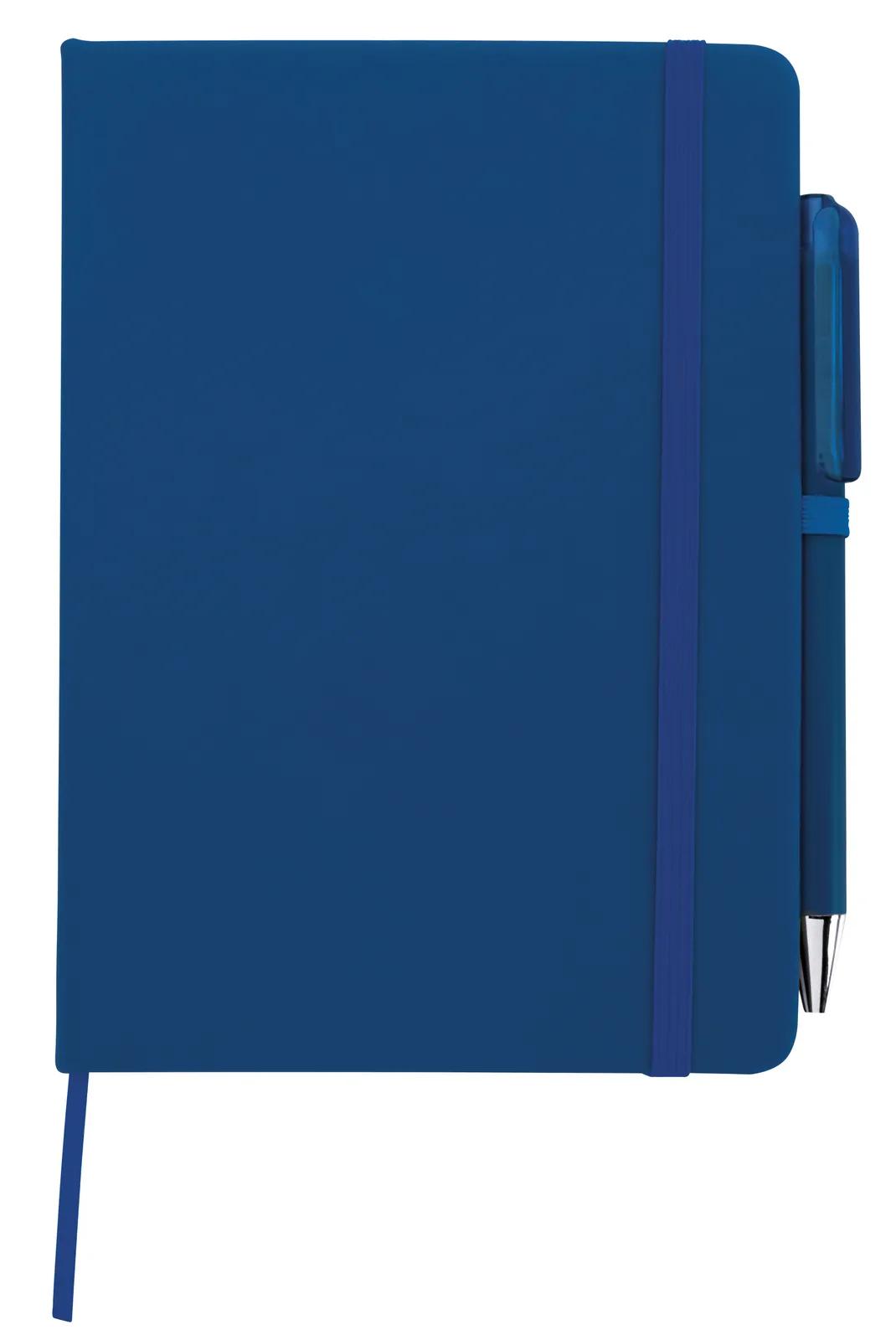 Notebook with Pen Leatherette Cover Elastic Band - 7 x 5 in - product view 5