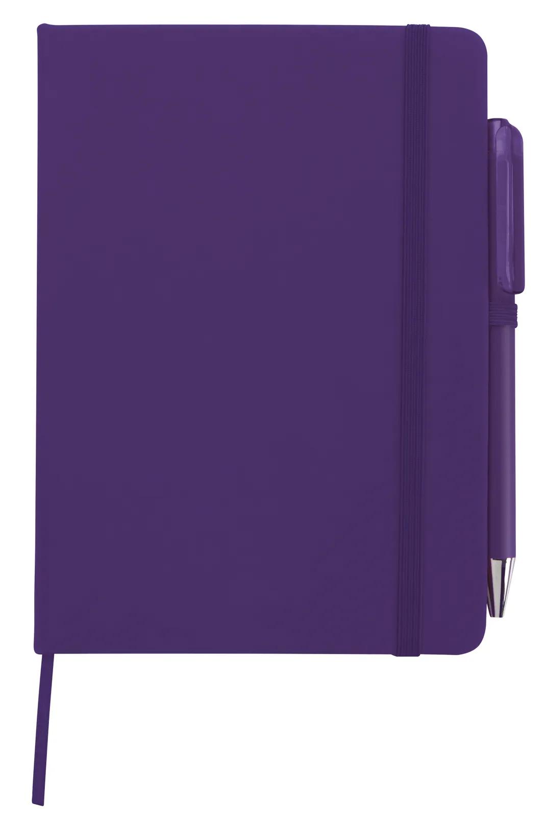 Notebook with Pen Leatherette Cover Elastic Band - 7 x 5 in - product view 17