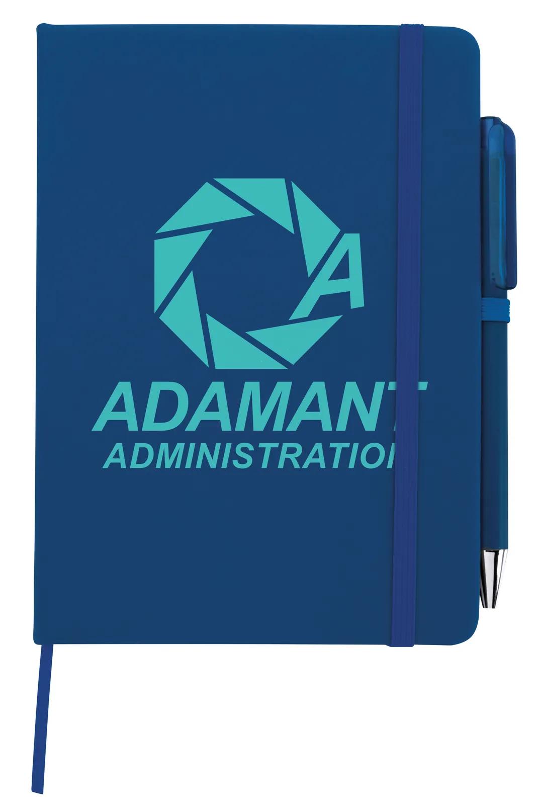 Notebook with Pen Leatherette Cover Elastic Band - 7 x 5 in - product view 22