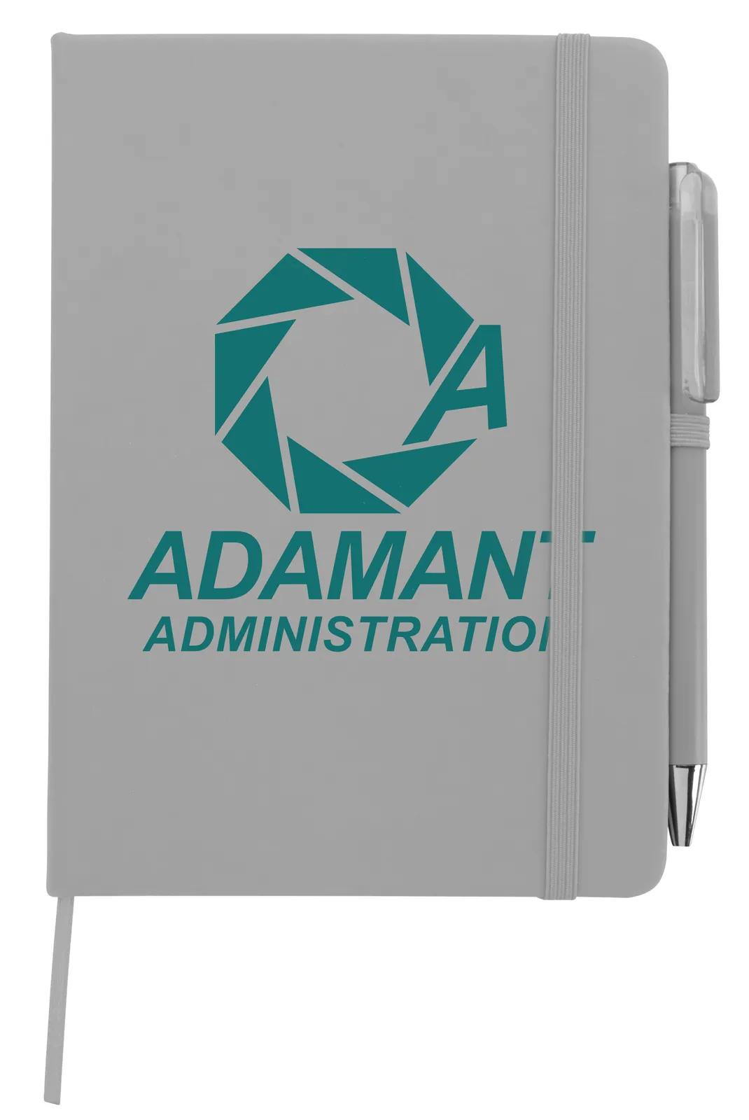 Notebook with Pen Leatherette Cover Elastic Band - 7 x 5 in - product view 24